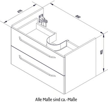 FACKELMANN Waschbeckenunterschrank Milano Badmöbel