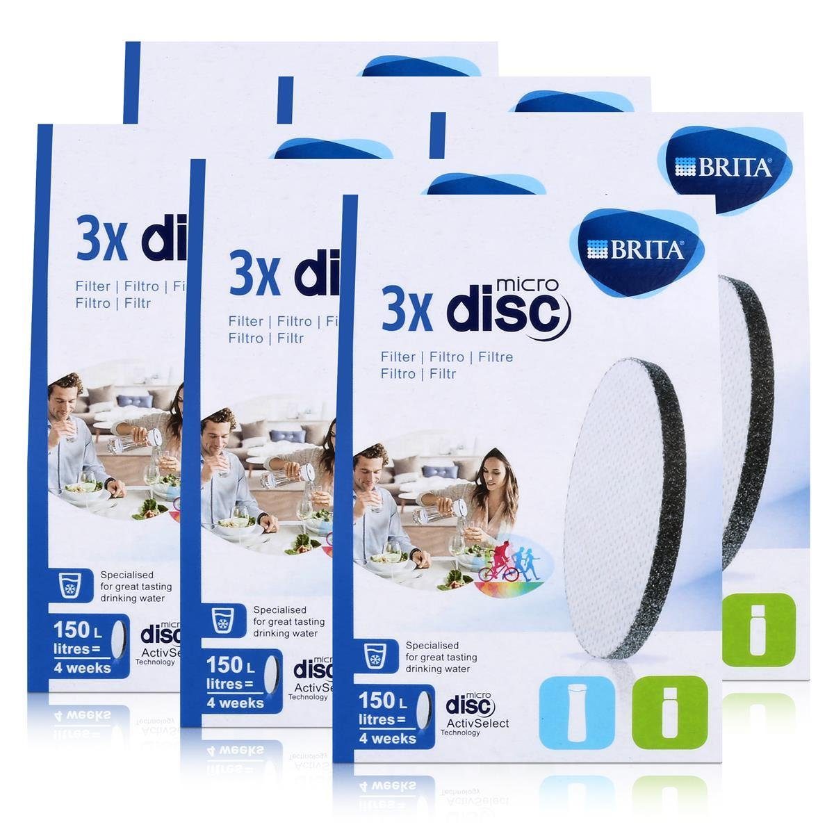 BRITA Wasserfilter BRITA MicroDisc Wasserfilter 3stk. - Aktivkohle aus ...