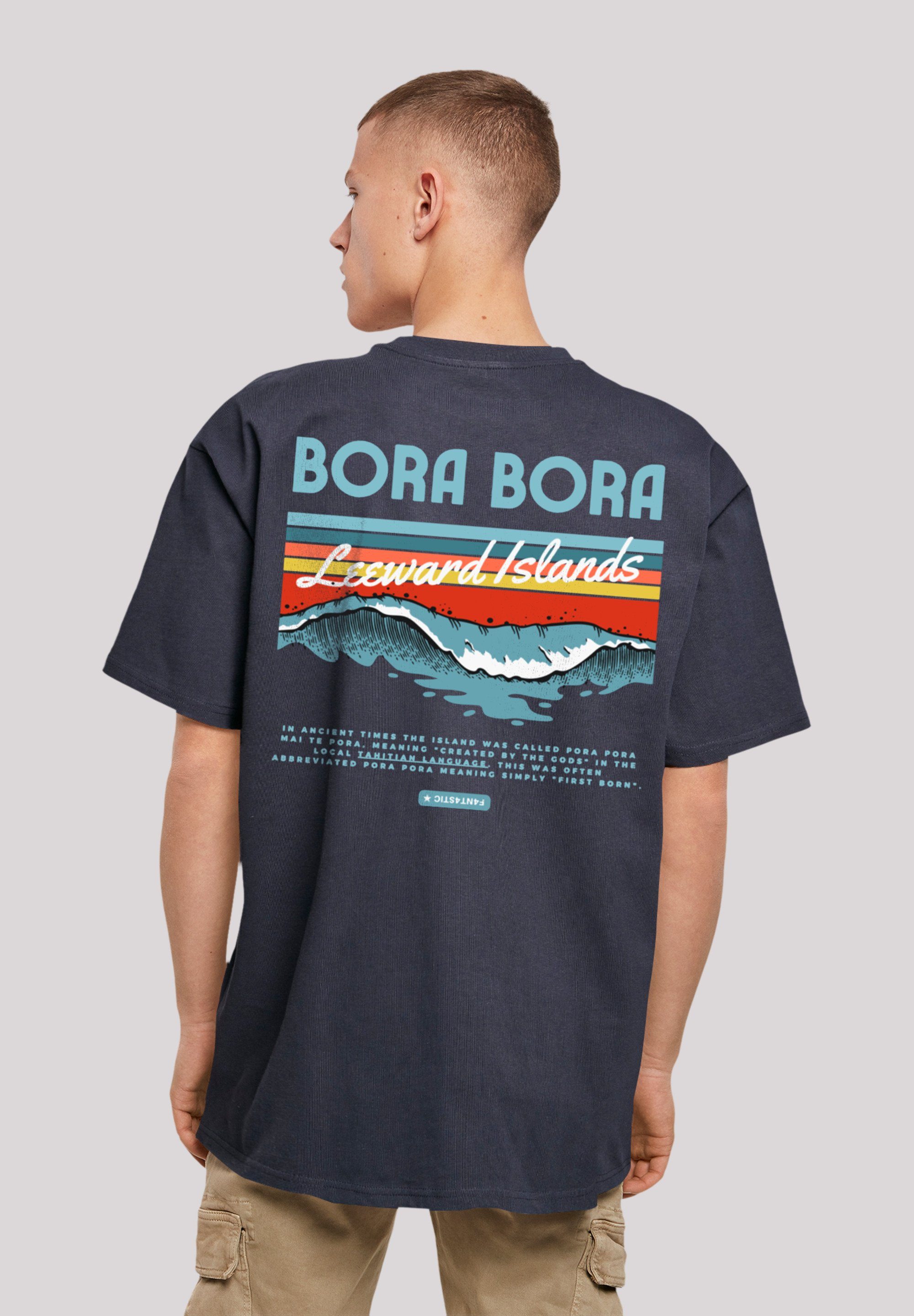 F4NT4STIC T-Shirt Bora Bora Leewards Island Print navy