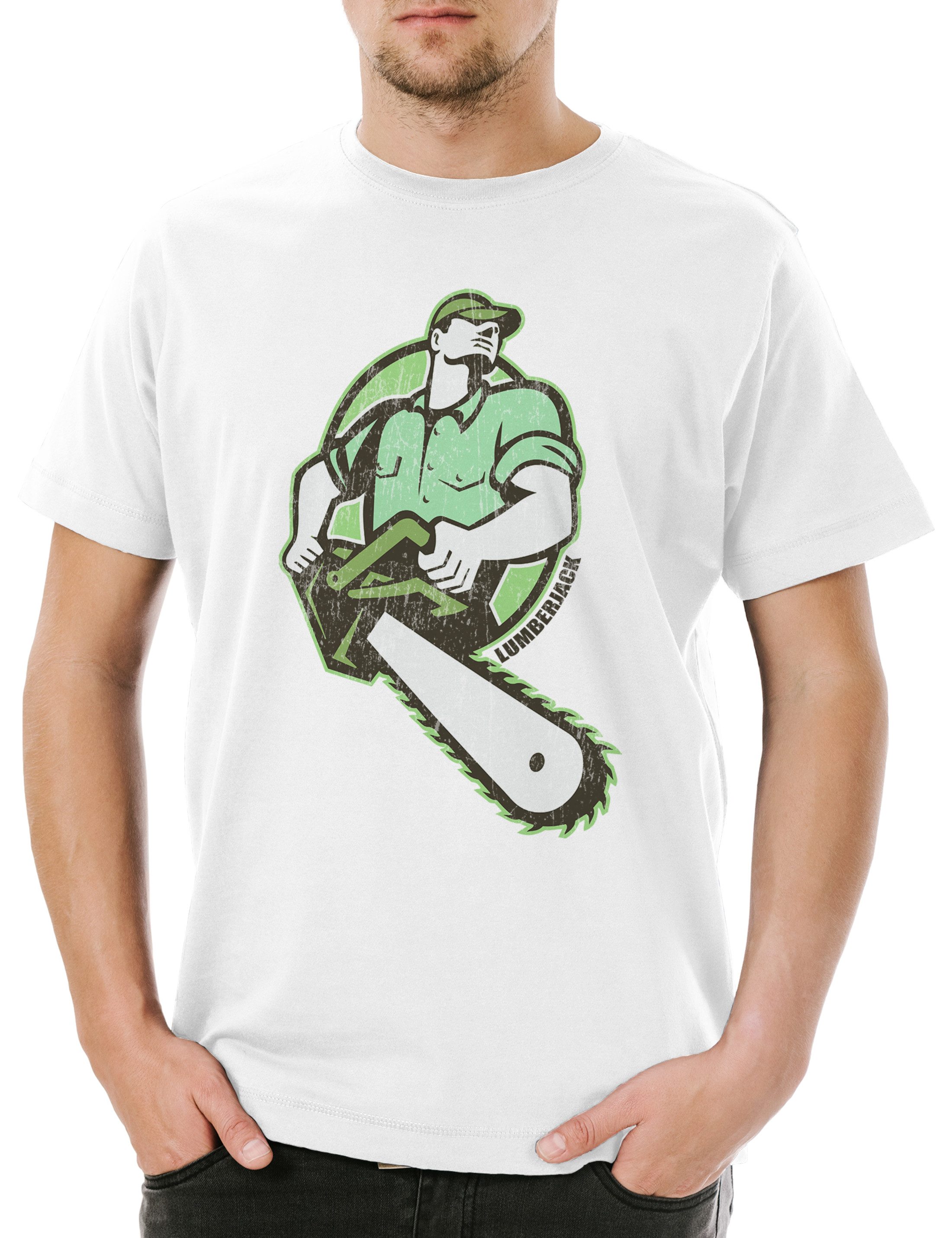 Print-Shirt Lumberjack II Herren T-Shirt Holzfäller Axt Waldarbeiter Förster