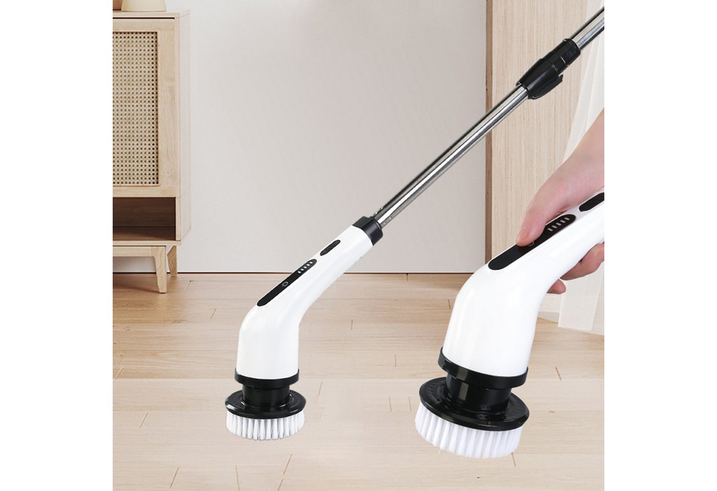 Thumbnail - MODFU Elektro-Oberflächenbürste Elektrische Reinigungsbürste Oberflächenbürste Spin Scrubber Bürste, Schnurlos mit 9 Aus...