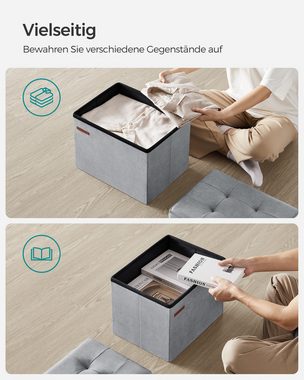 SONGMICS Sitzhocker sitzbank, Aufbewahrungsbox mit Deckel, bis 130 kg belastbar