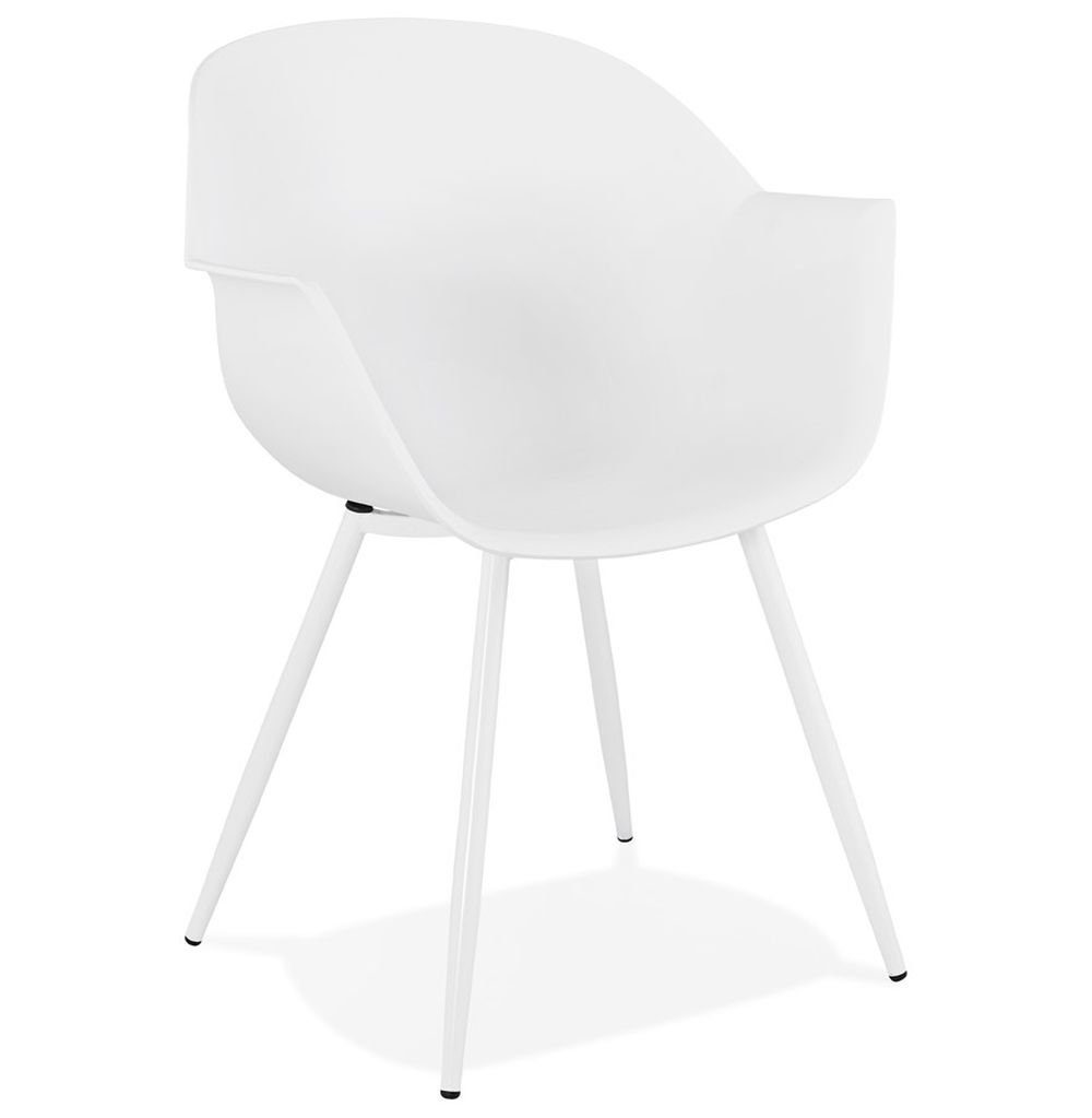 KADIMA DESIGN Esszimmerstuhl SANKUS Loungesessel Plastic Polym Weiss (white) 60 Weiß