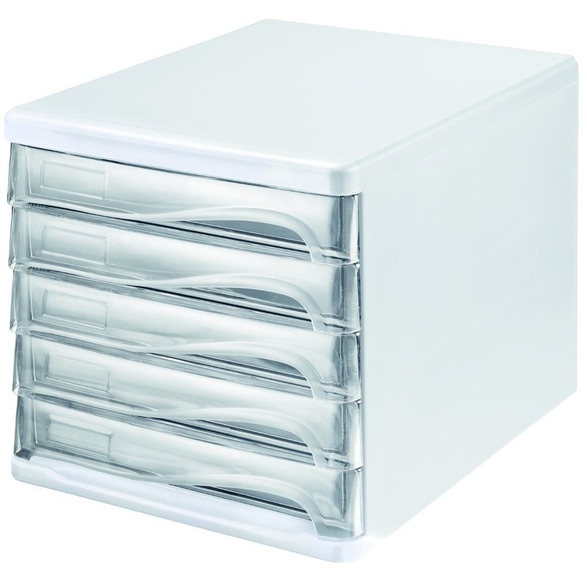 HELIT Organizer Schubladenbox 5 Schübe transparent/lichtgrau