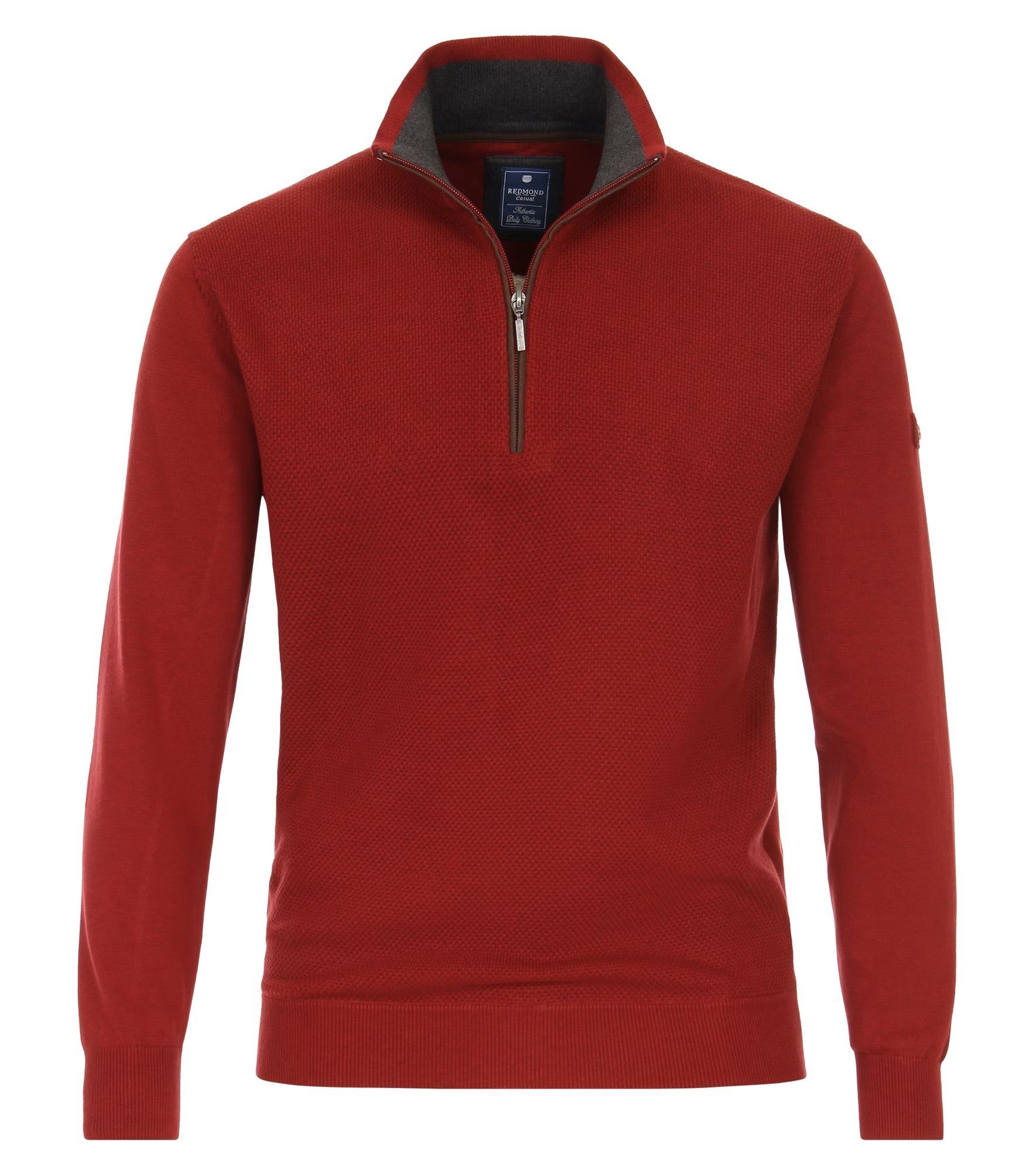 Sweatshirt Redmond Rot(58) Reißverschluss Troyer