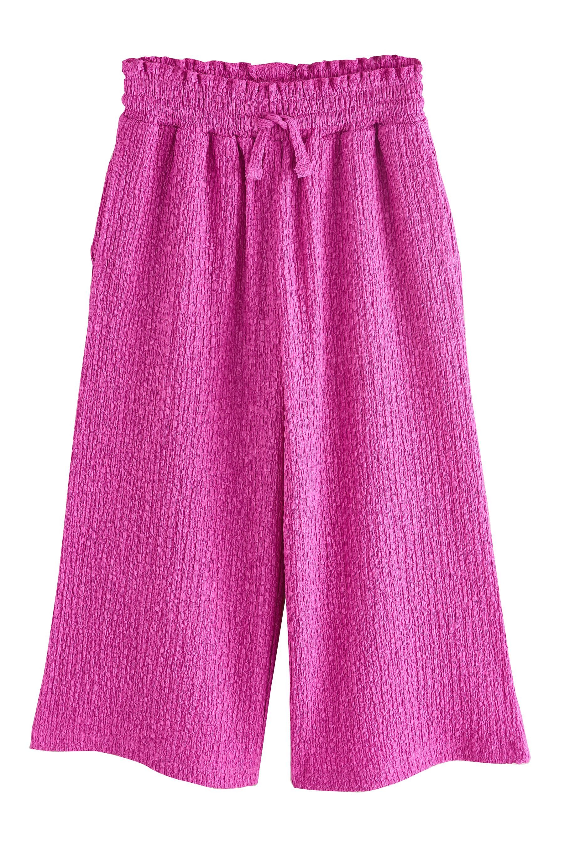 Palazzohose Hose mit weitem Bein in Knitteroptik