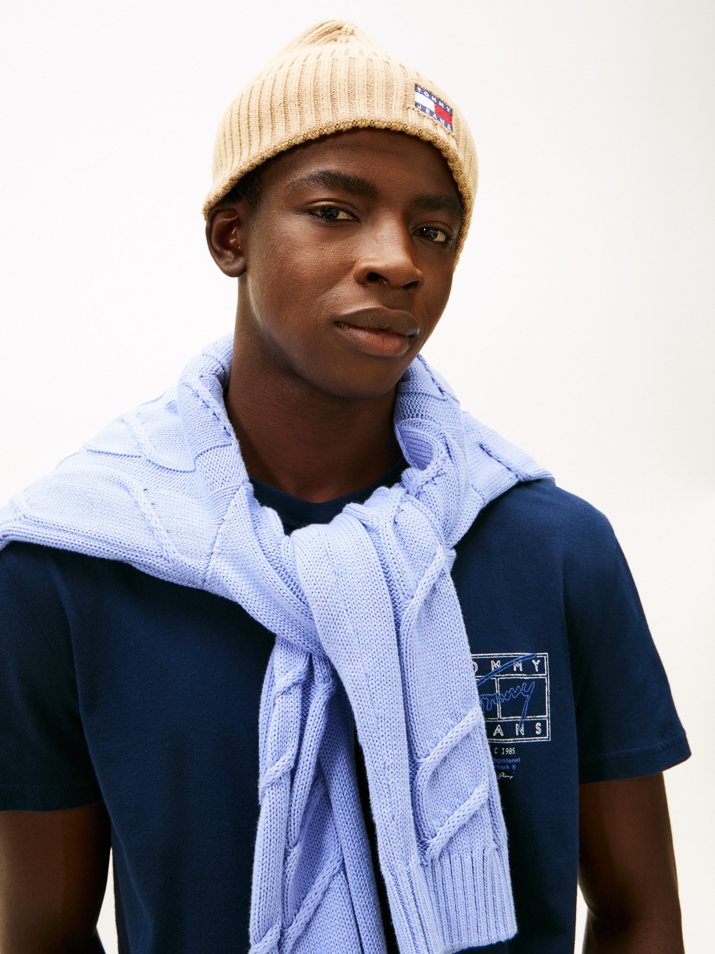 Tommy Jeans Beanie TJM HERITAGE CORE Rippstrick, Umschlag, normale Passform günstig online kaufen