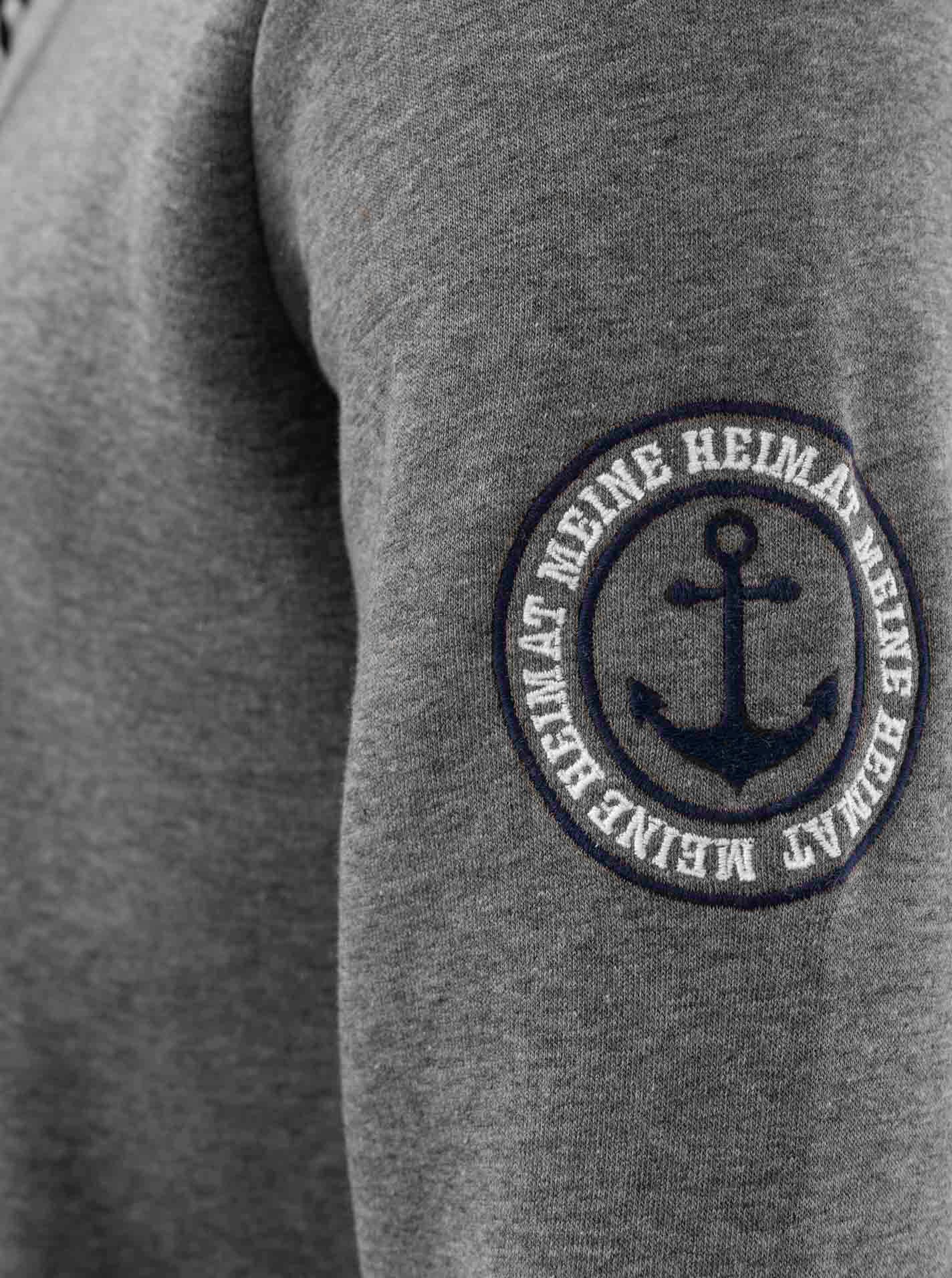 Zwillingsherz Kapuzensweatjacke "Küste Meer Moin" Taschen, Kordelzug, Langarm, Reißverschluss, Schriftzüge