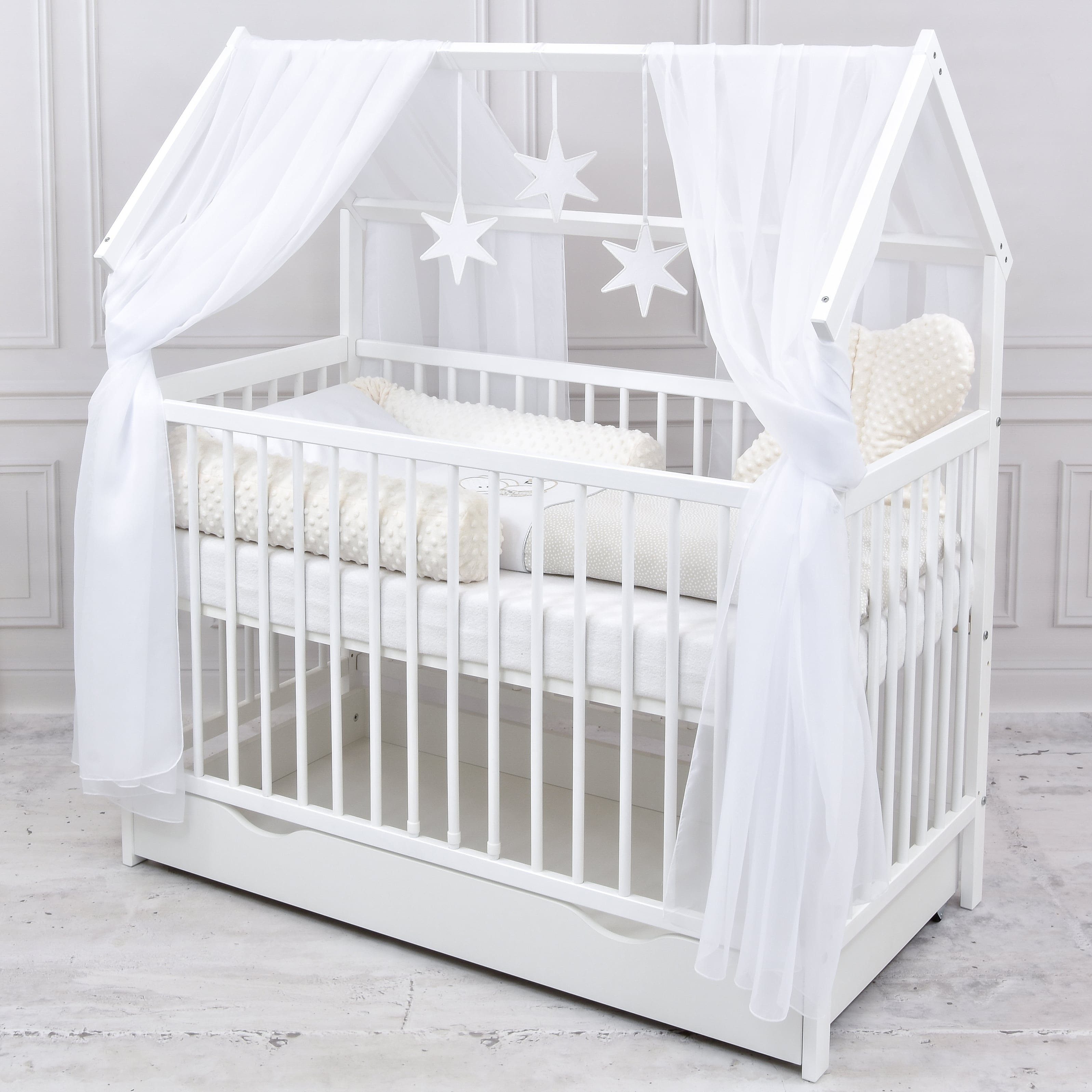 Baby-Delux Komplettbett Hausbett Babybett Schublade Schutzgitter günstig online kaufen