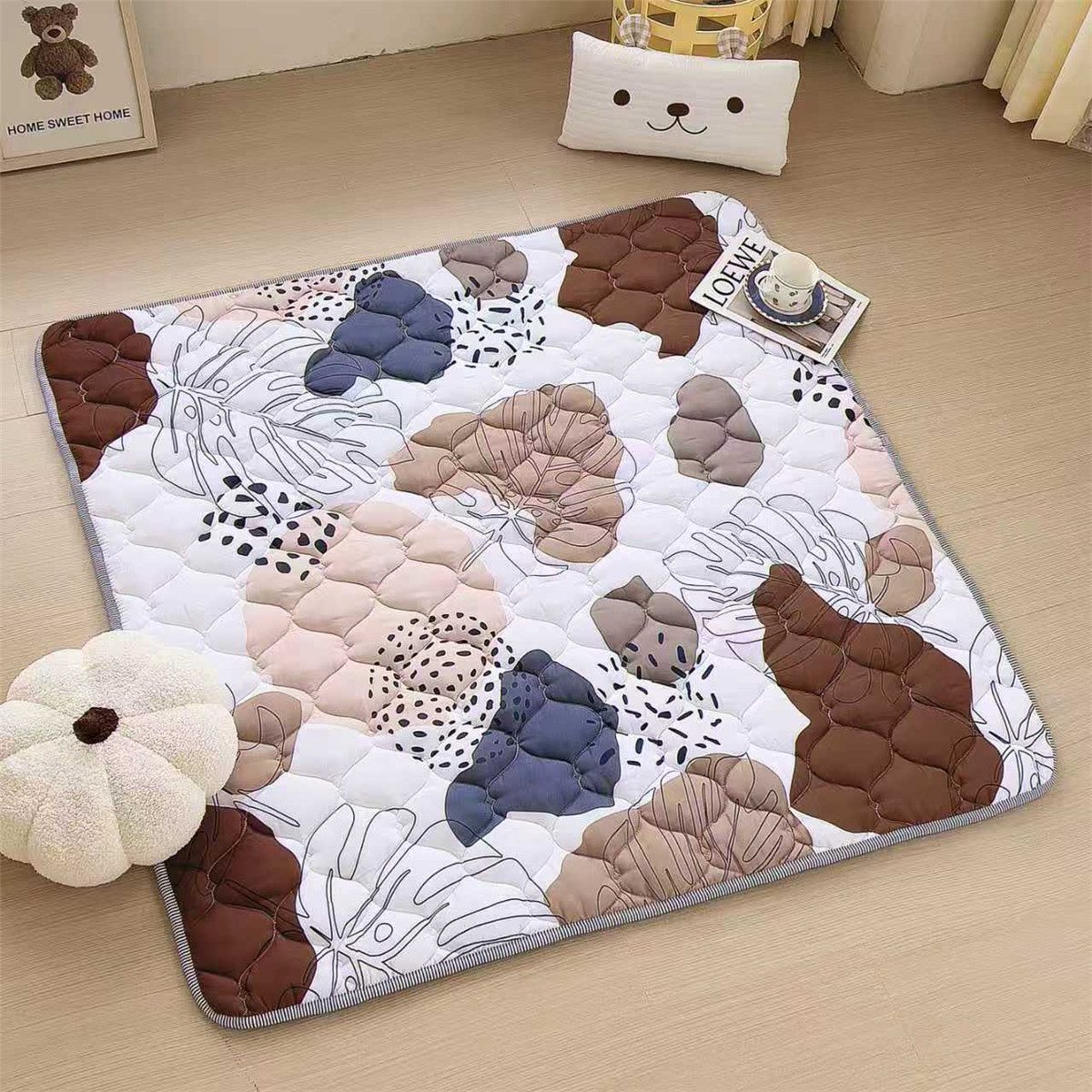Comomy Spielmatte Baby Krabbelmatte Laufstallmatte 200×180cm (Faltbarer Spielteppich Bodenschutz für Wohnzimmer, Kinderzimmer), dick & weich, rutschfest