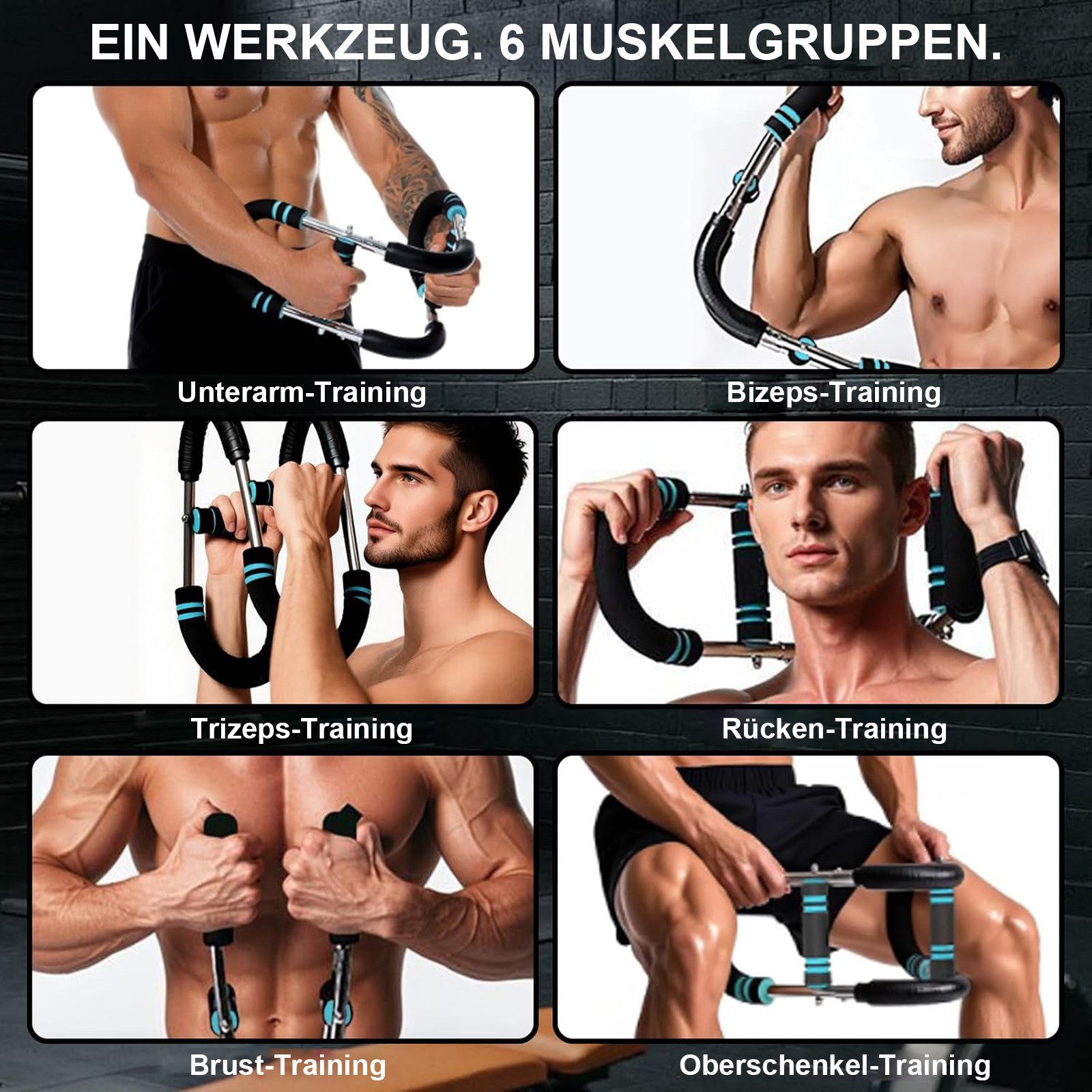 SURFOU Multitrainer Twister Armtrainer,Verstellbares Brust Trainingsgerät (30-50 kg), Anti-Rutsch-Griffen & Doppelfedersicherheit für Arme/Brust/Beine etc