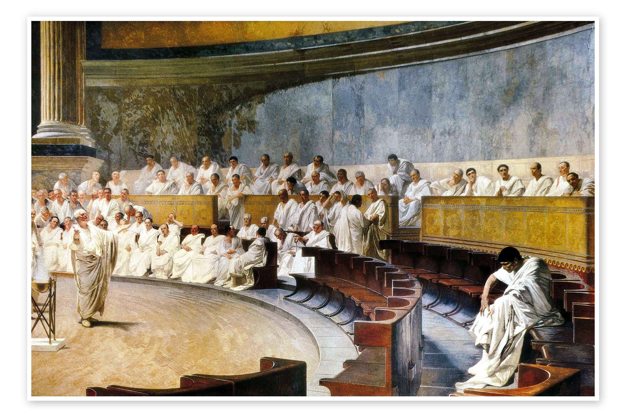 Wandbild Cicero klagt Catilina an