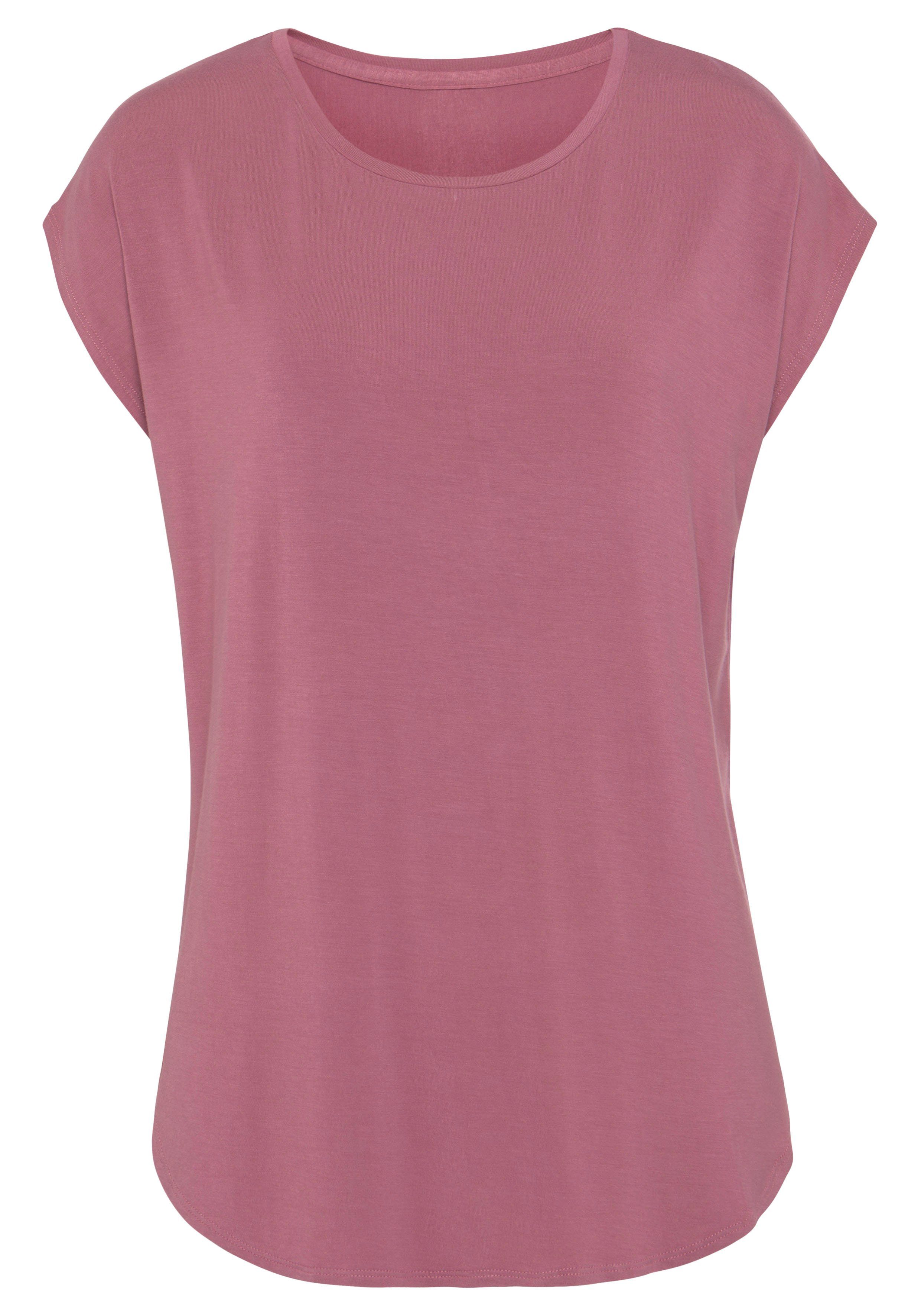 LASCANA Longshirt mit stark gerundetem Saum (2er-Pack) Sommertop aus luftigem Viskose-Stretch