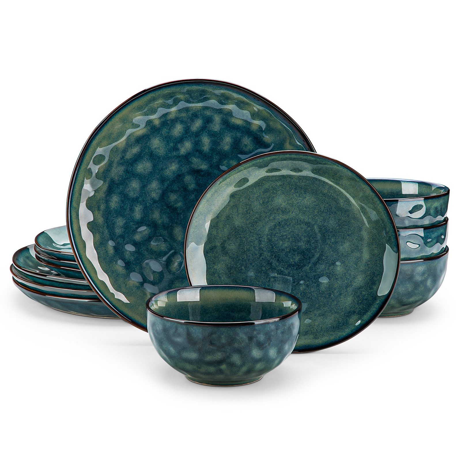 vancasso Geschirr-Set Kombiservice, für 4/6, Steingut, Reaktivglasur (12-tlg), 4 Personen, Steingut