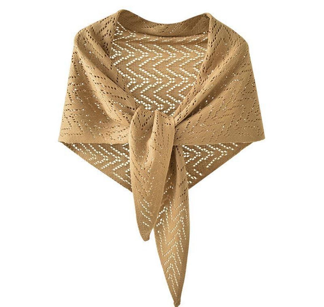 Schal Wollschal Geschenk Fransen, mit Poncho brown Frauen Karo,Halstuch Damen mit XDeer Schal/Dreieckstuch,Schal für