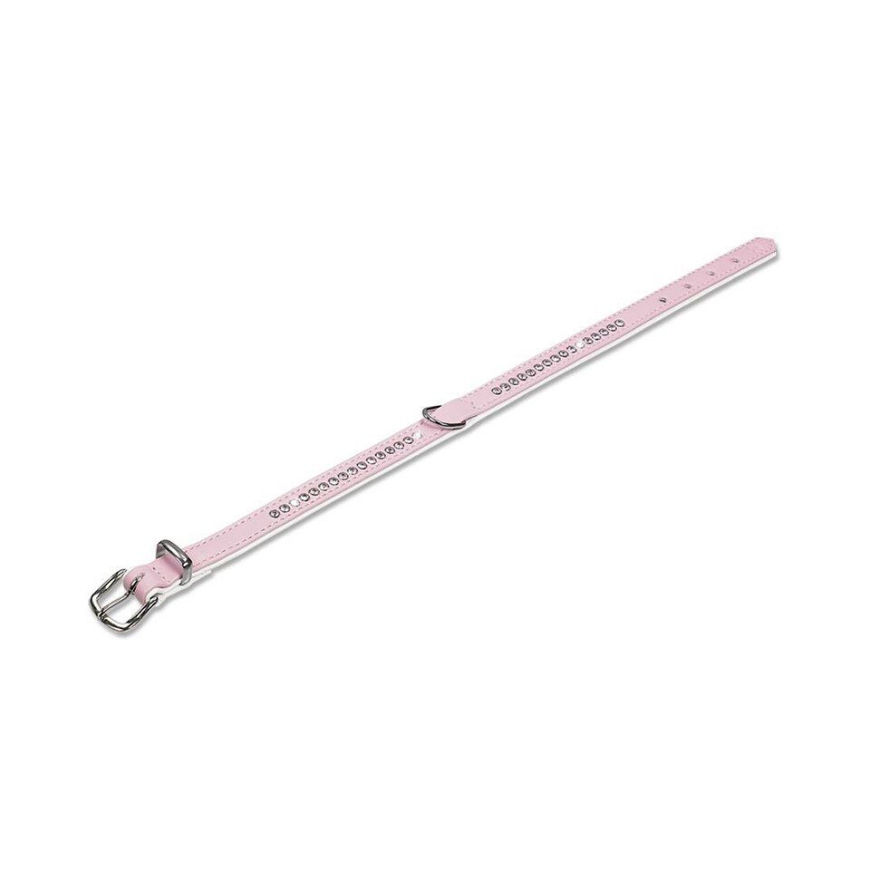 Nobby Hunde-Halsband Halsband Crystal einreihig rosa/weiß
