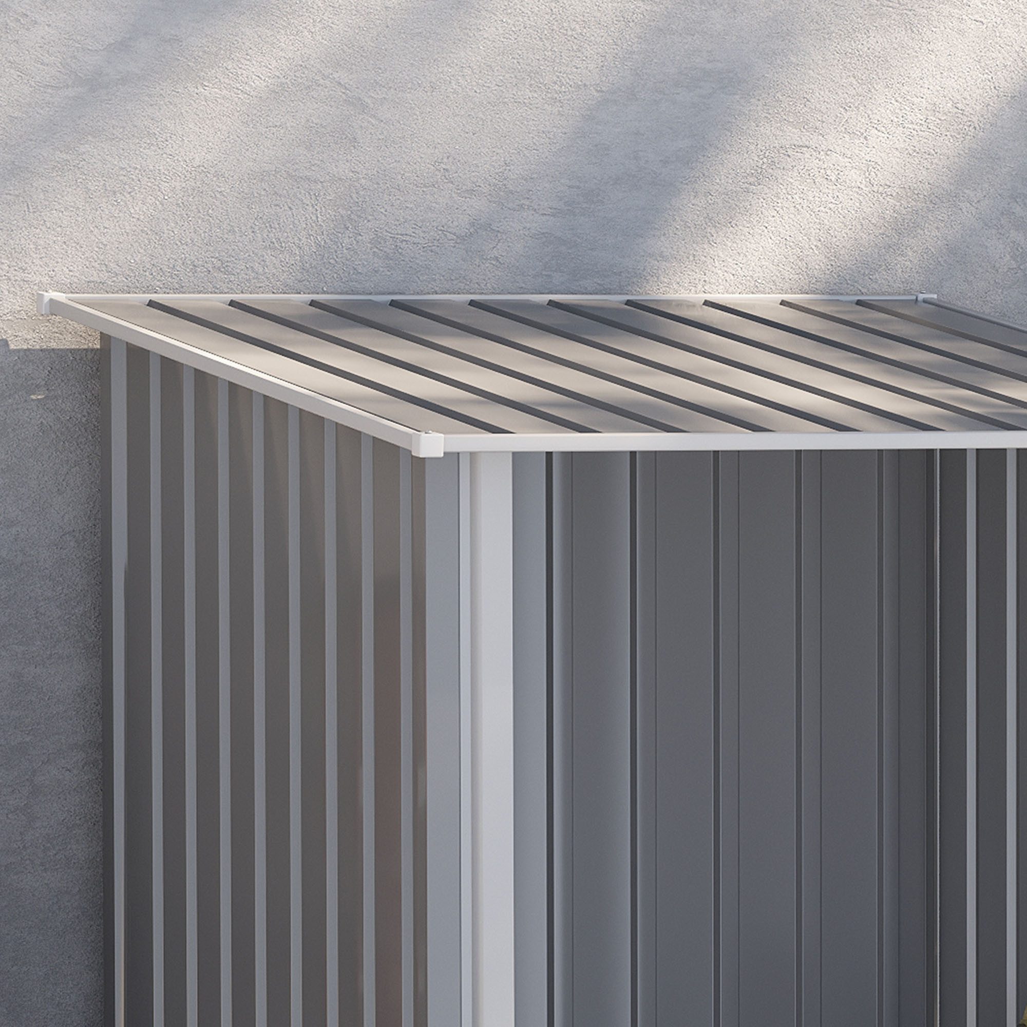 MC Star Gerätehaus Stahl 0,92 m² Abschließbarer Gartenschrank mit Pultdach, günstig online kaufen