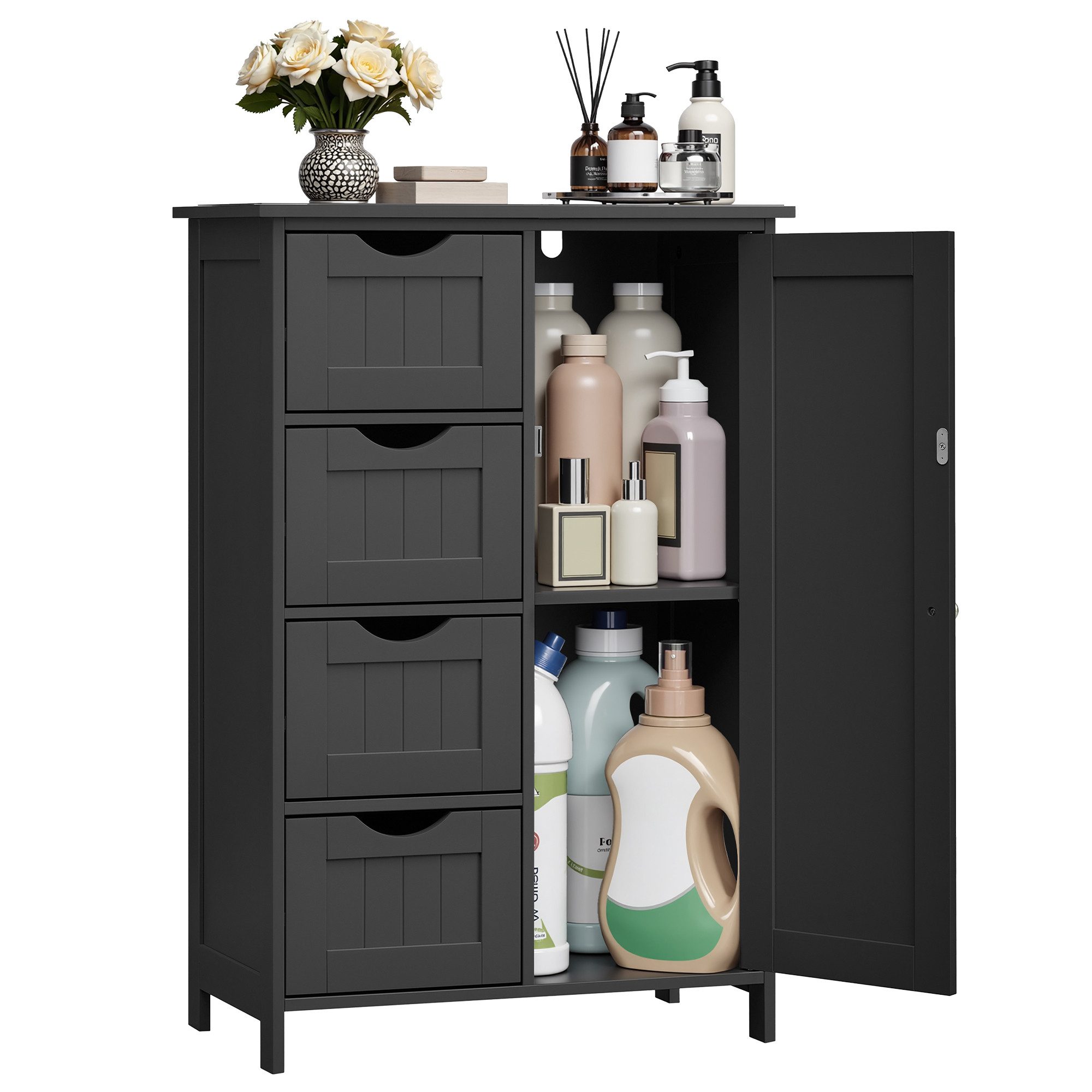 VASAGLE Badmöbel-Set Badezimmerschrank Badschrank Beistellschrank, mit günstig online kaufen
