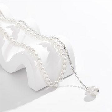Rouemi Charm-Kette Lange Kette, Körperkette Mode minimalistische Braut Halskette
