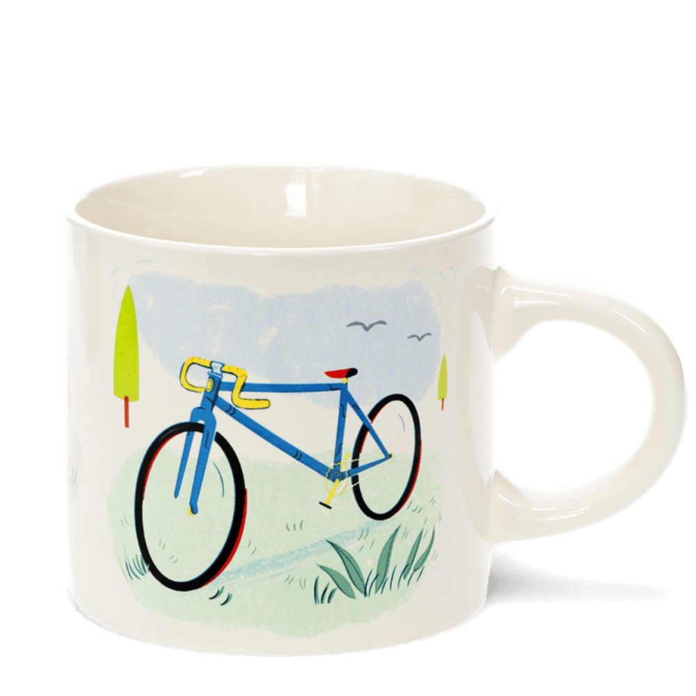 Rex London Becher Fahrrad - Cyclist Kaffeebecher, Keramik, ca. 13 x 8,9 x 8,5 cm, für 350 ml