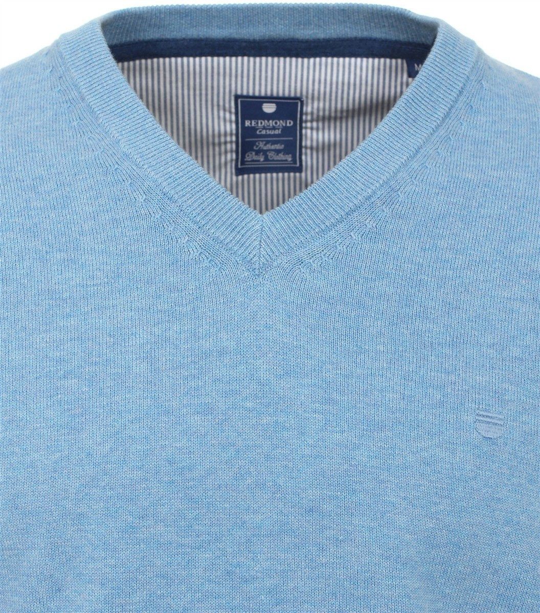 Redmond V-Ausschnitt-Pullover REDMOND Casual Herren Pullover Langarm V-Neck Comfort Hellblau
