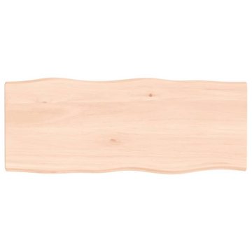 furnicato Tischplatte 100x40x2 cm Massivholz Eiche Unbehandelt Baumkante (1 St)