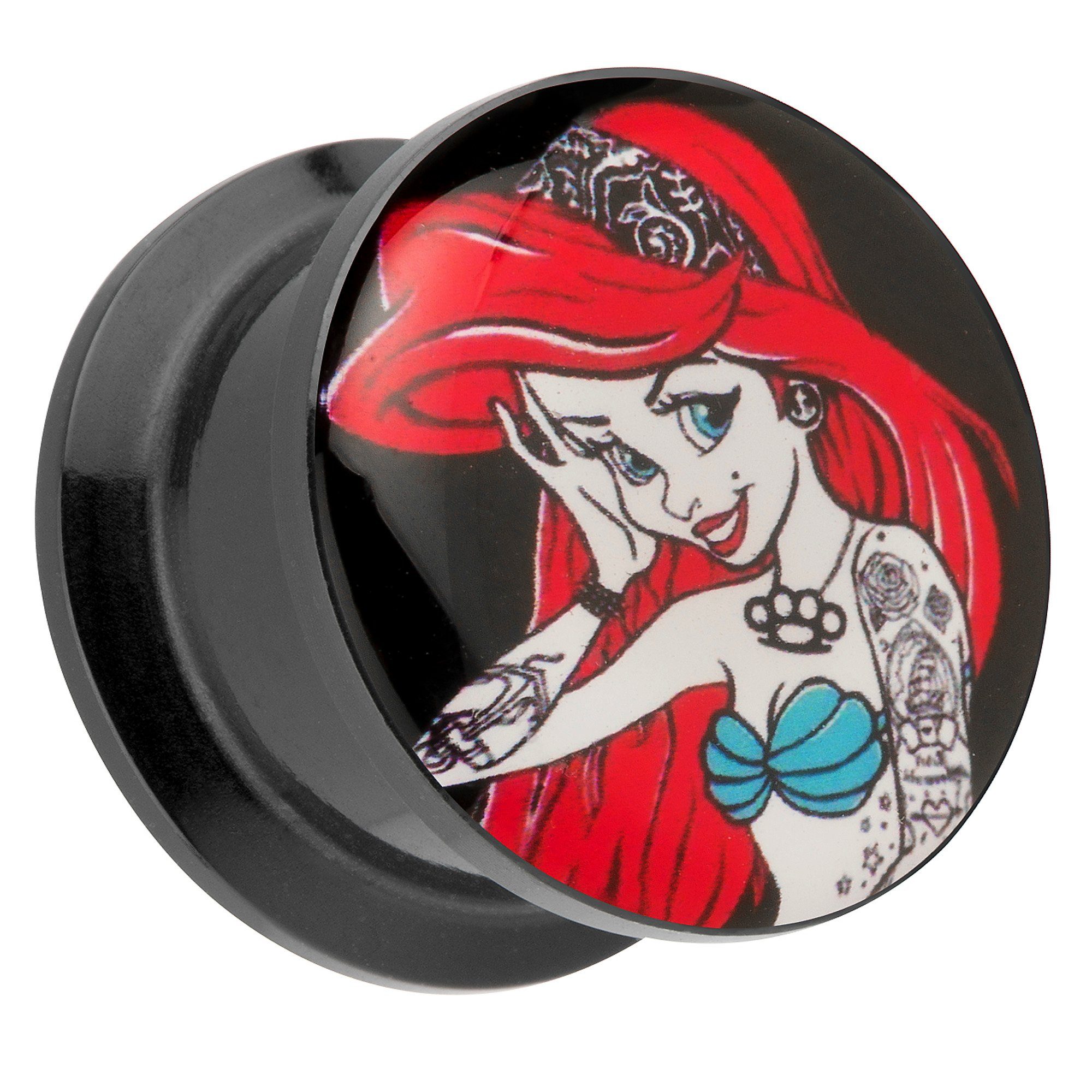 Taffstyle Plug Piercing Schraub Comic Schraubverschluß Kunststoff Tattoo Plug Piercing Haaren, Ohrpiercing Flesh roten Girl Tunnel