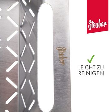 Steuber Grillschale Premium Line, Edelstahl, Grill-Schale, Ersatz für Aluminium Schalen