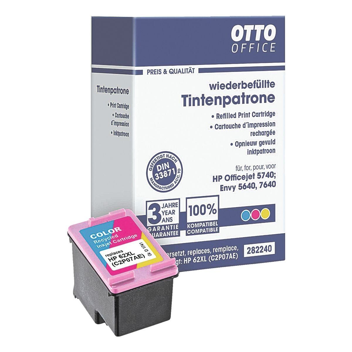 Otto Office C2P07A Tintenpatrone (ersetzt HP »C2P07A« Nr. 62 XL, cyan / magenta / gelb)