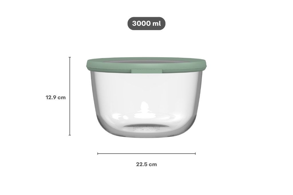 Mepal Aufbewahrungsbox Mepal Cirqula 3000 ml Glasbehälter mit deckel - Nordic sage