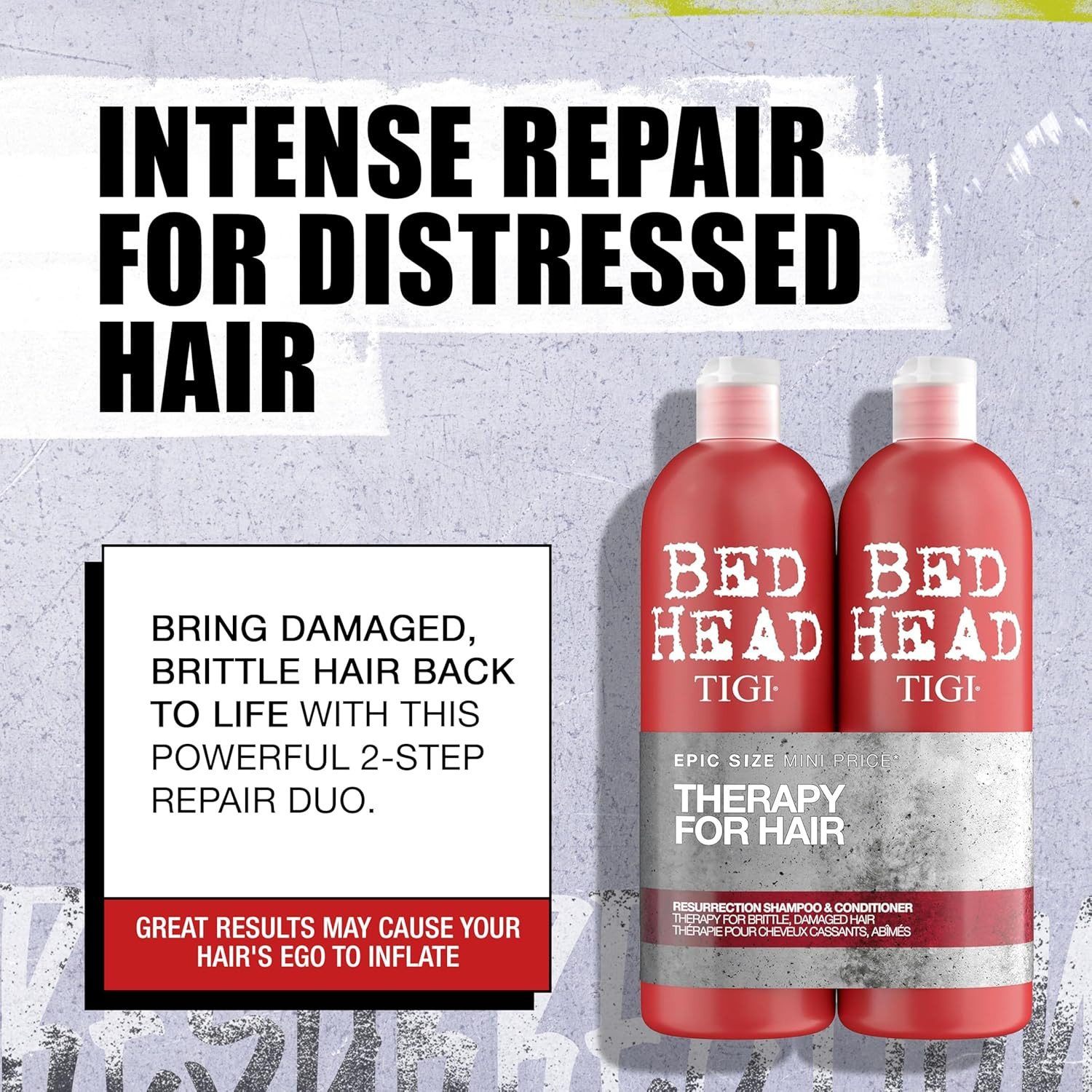BED HEAD Haarshampoo by TIGI Resurrection Shampoo und Conditioner Set, 2x750ml Set, Haarpflege für sprödes und strapaziertes Haar