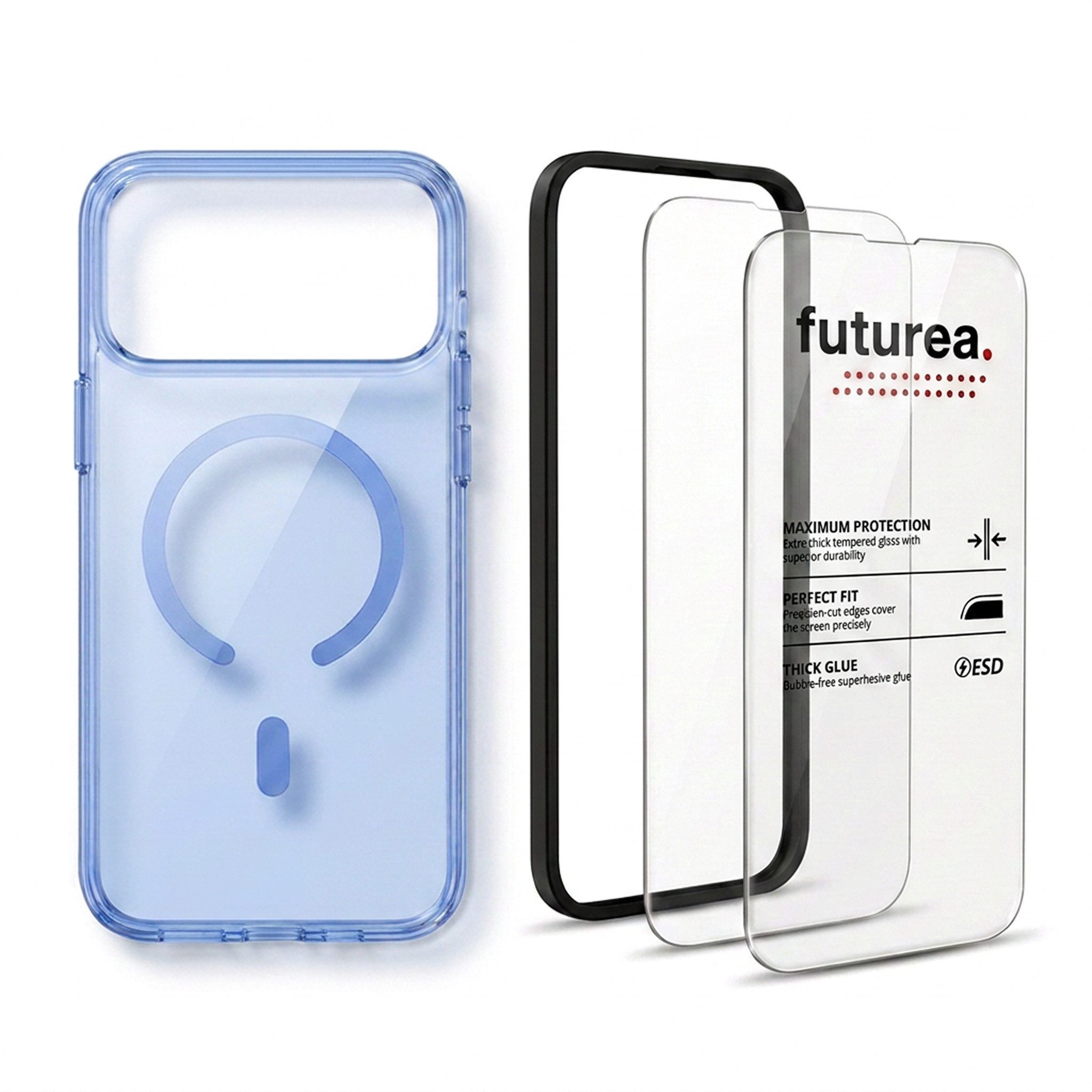 Futurea Handyhülle Hardcase Transparent MagSafe 3in1 Panzerglas iPhone 18 Pro & Pro Max 6,3" - 6,9", Premium Schutzset mit Schutzfolie 9H Härtegrad für das Apple iPhone