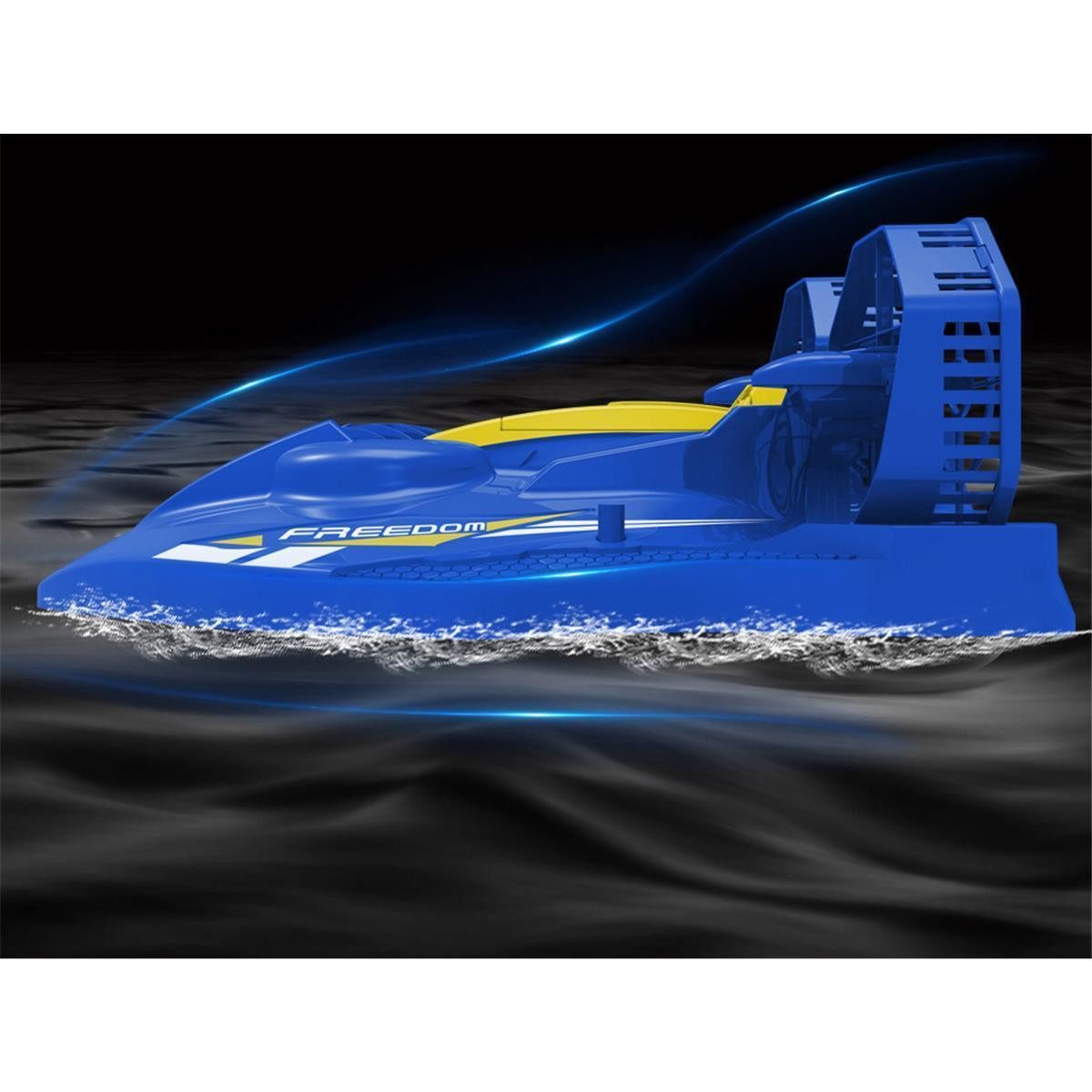 efaso RC-Boot A1 RC Hovercraft - Ferngesteuertes Luftkissenboot / Boot mit 2 Motoren, 2 Propeller, High Speed Motoren, Warnsignal bei schwachem Akku