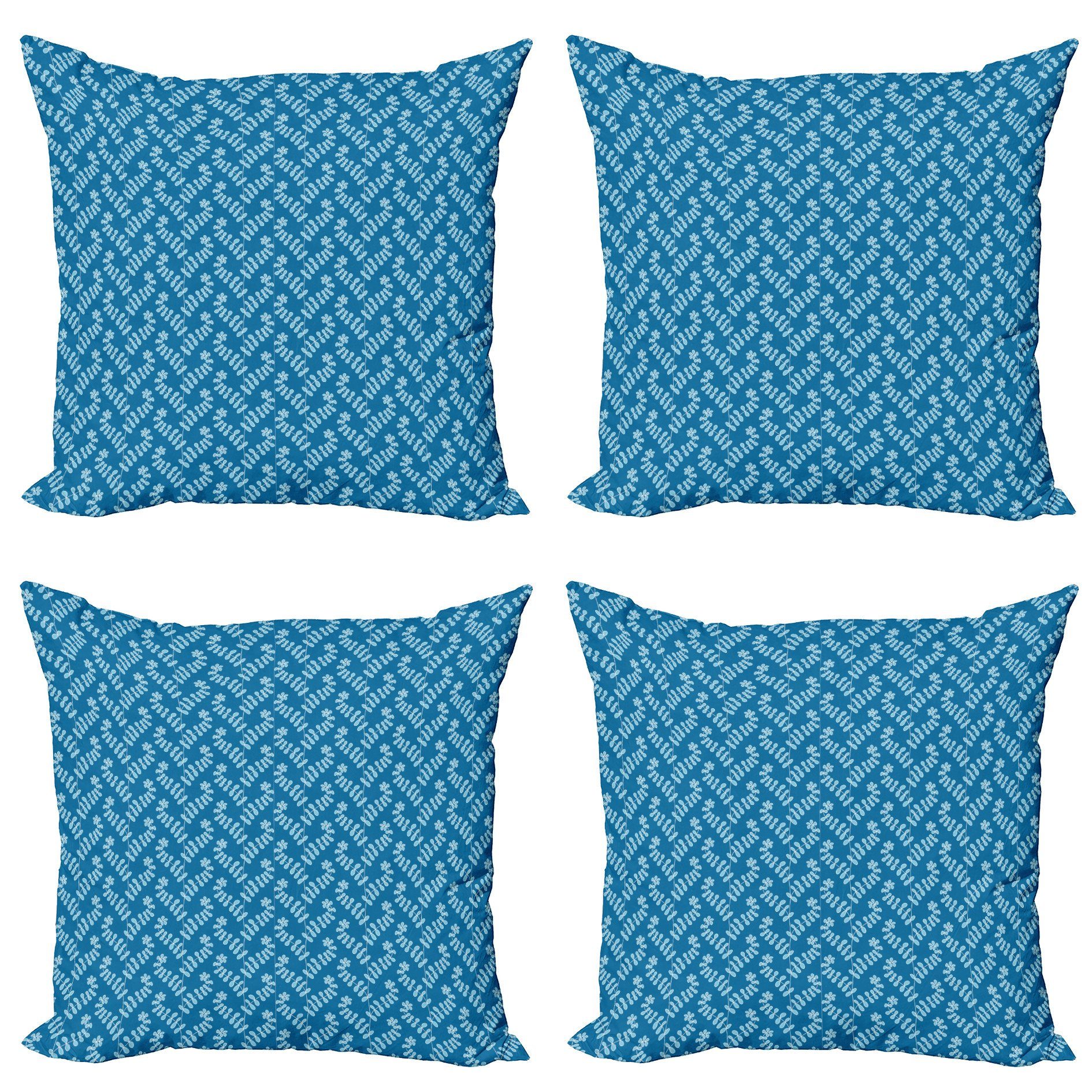 Kissenbezüge Modern Accent Doppelseitiger Blue Blätter Stück), Monochrome Tone Digitaldruck, (4 Abakuhaus Flora