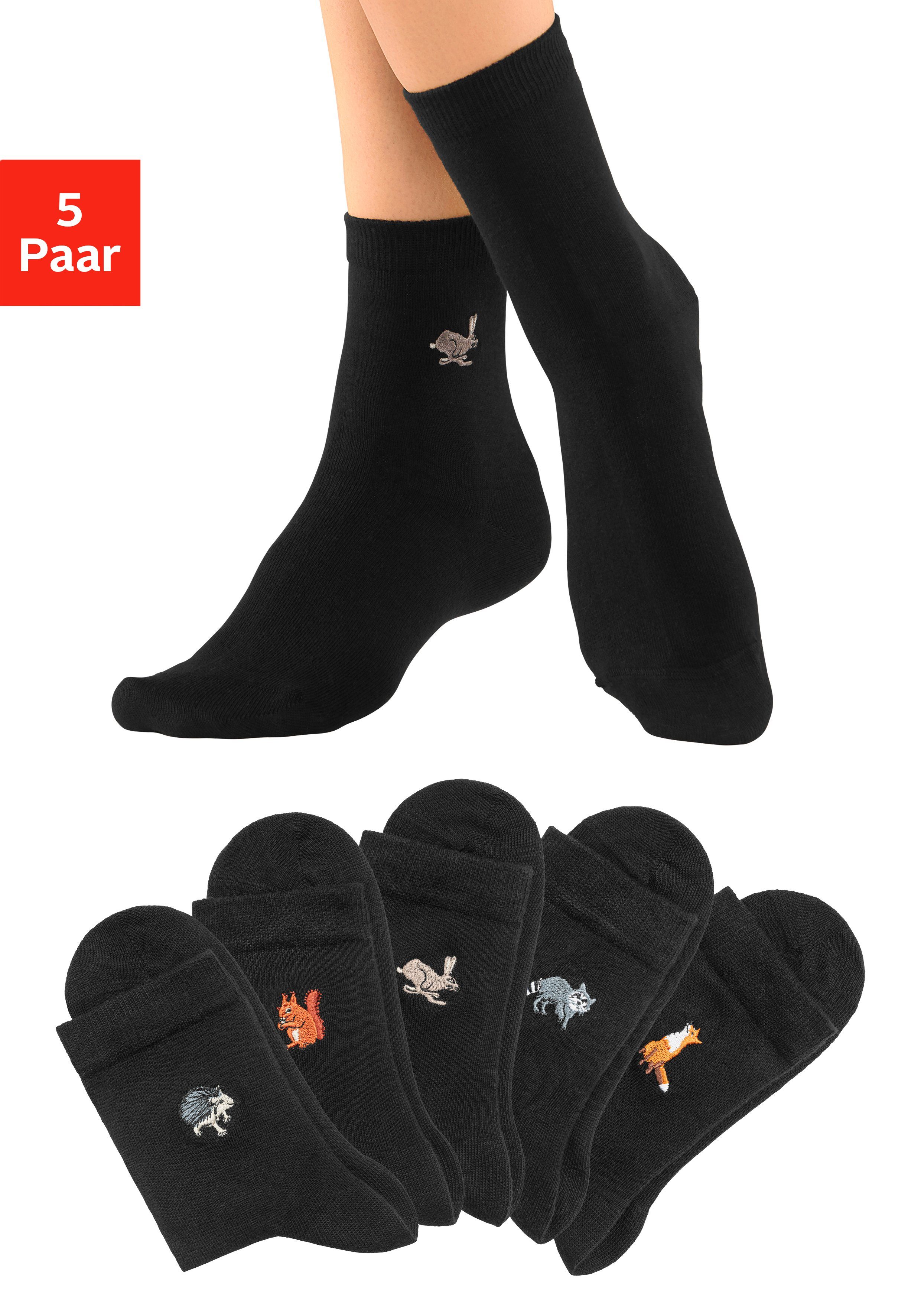 Socken mit (Set, Stickerei H.I.S 5-Paar) hochwertiger