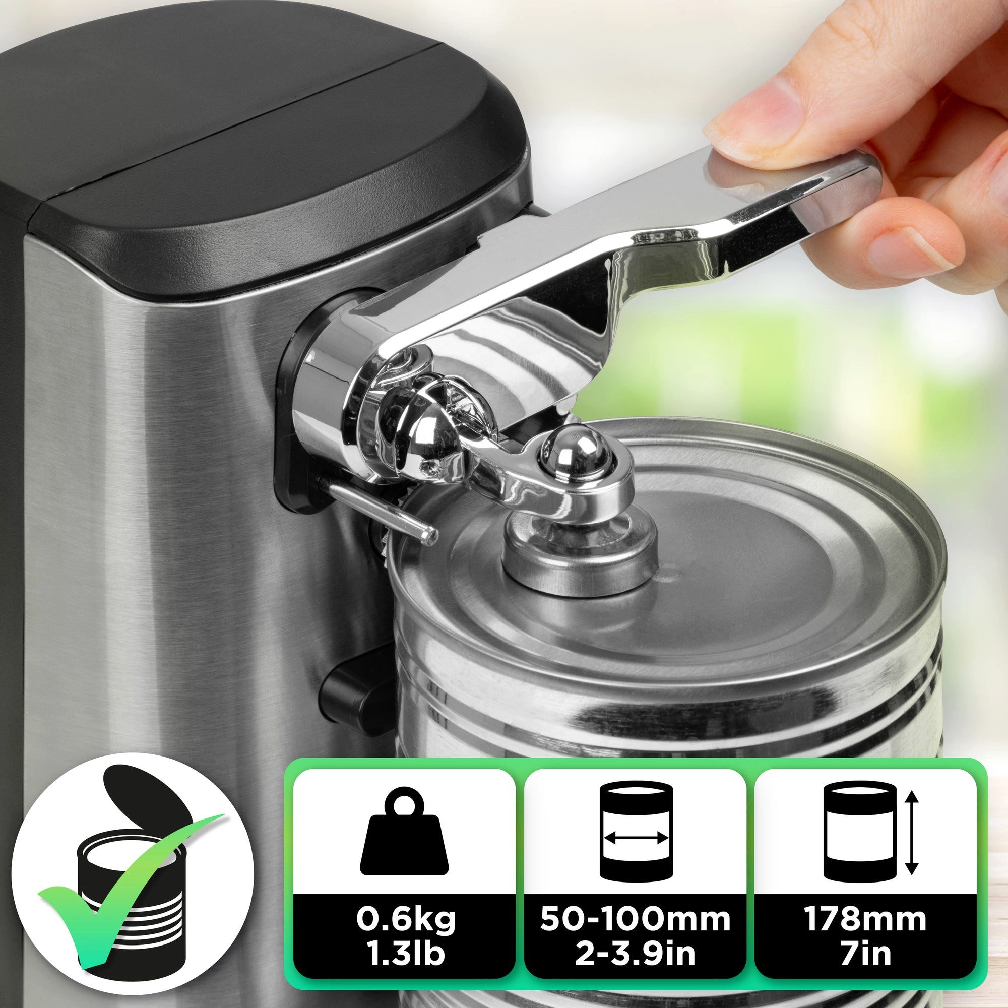 Duronic Elektrischer Dosenöffner CO60 Dosenöffner, elektrischer Büchsenöffner für 600ml Konservendosen, CO60 Dosenöffner, elektrischer Büchsenöffner für 600ml K – Bild 3 von 5