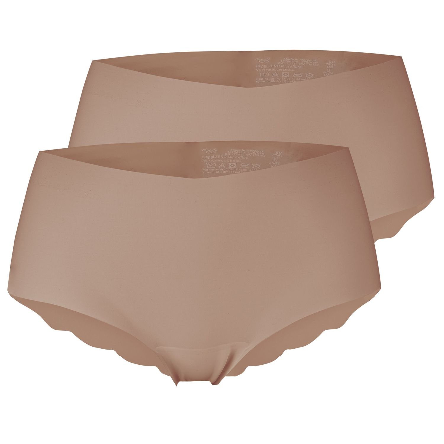 Abschlüsse, kein Wellenkante, Zero Beige saumlose 2er Panty (2-St) Pack Sloggi Abzeichnen, im Microfibre