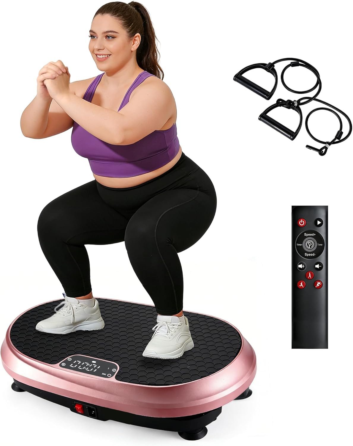 Nettlife Vibrationsplatte 9 Trainingsprogramme 199 Intensitätsstufen, 200 W, Vibration Plate Bluetooth Fitnessgeräte Zuhause Max. Belastung 150 KG