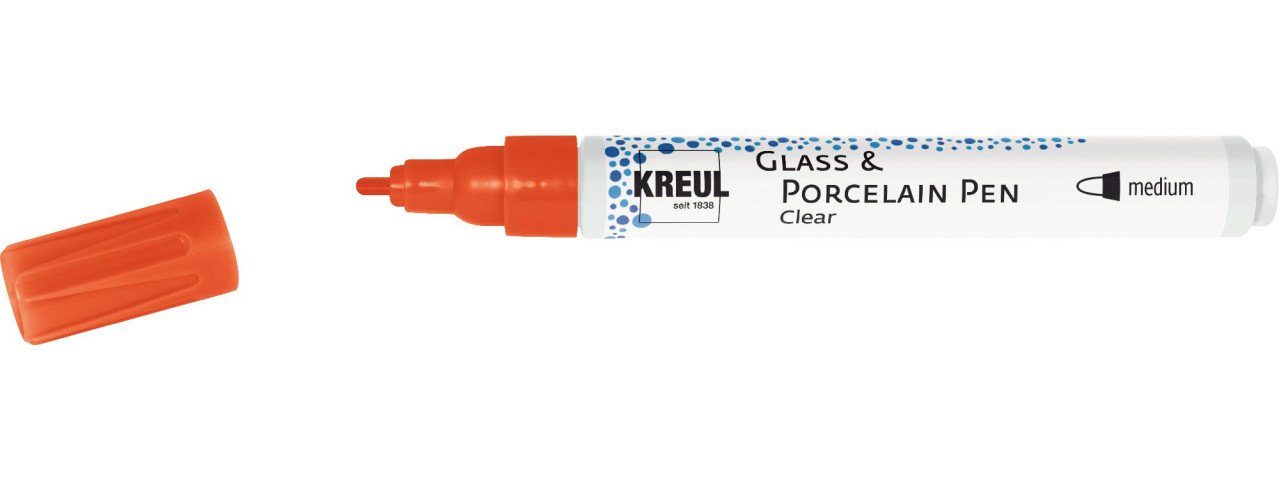 Bastelfarbe Kreul Glass & Porcelain Pen Clear medium rot