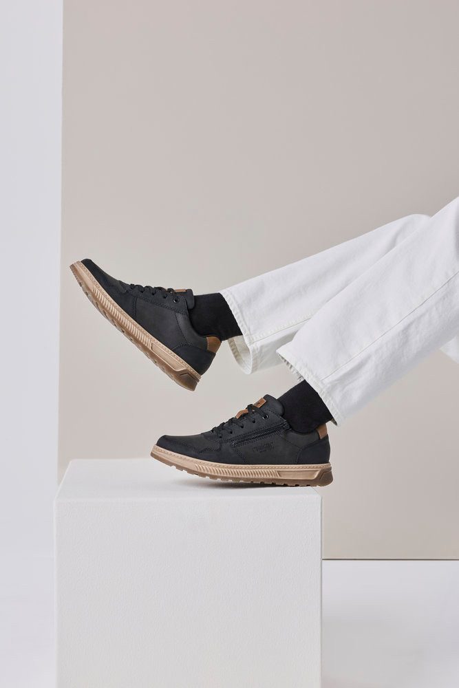 Rieker Sneaker Freizeitschuh, Halbschuh, Schnürschuh mit Kontrastbesatz