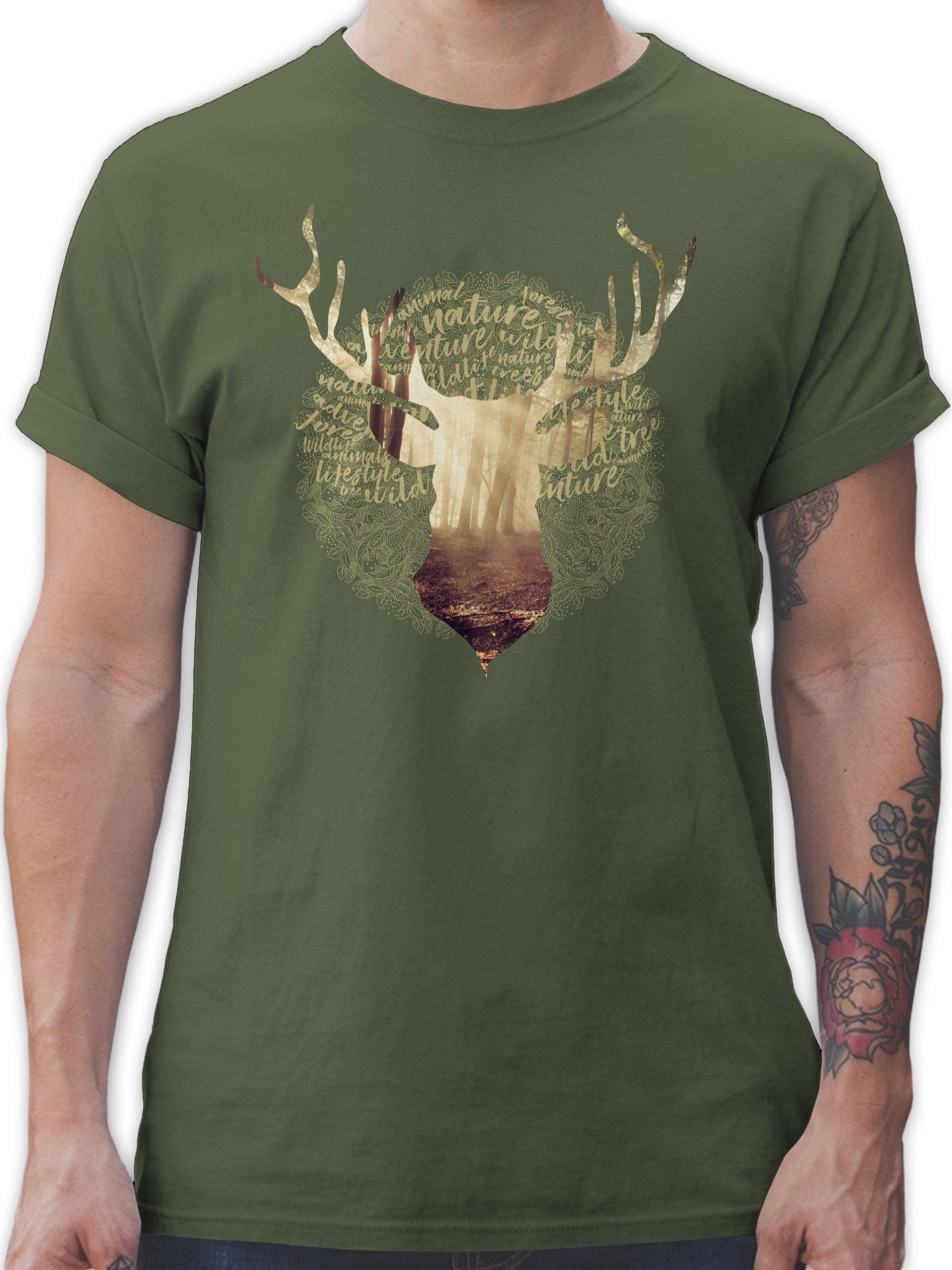 Shirtracer T-Shirt Hirsch Jäger Mode für günstig online kaufen