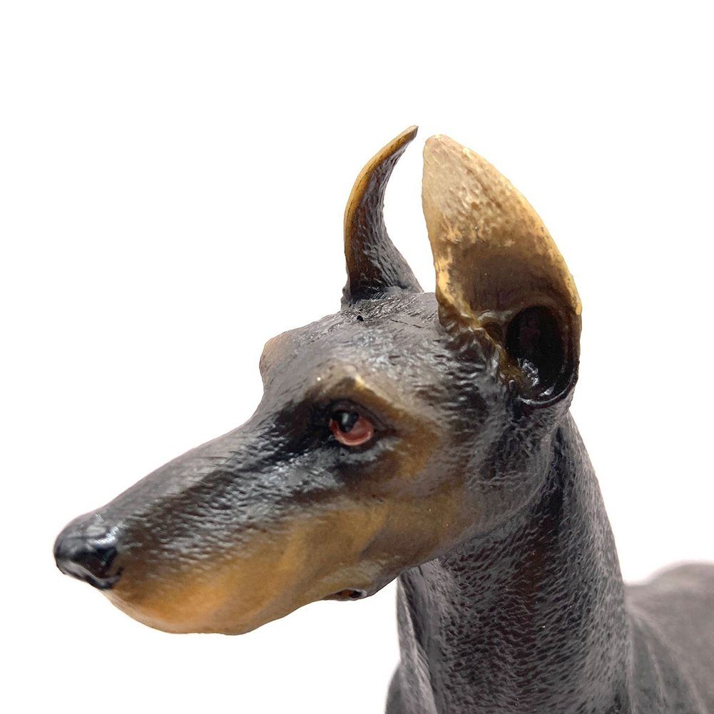 Dobermann Geschenk HAMÖWO Figur Hund Hundeliebhaber für Realistisch Dekofigur Dekoobjekt