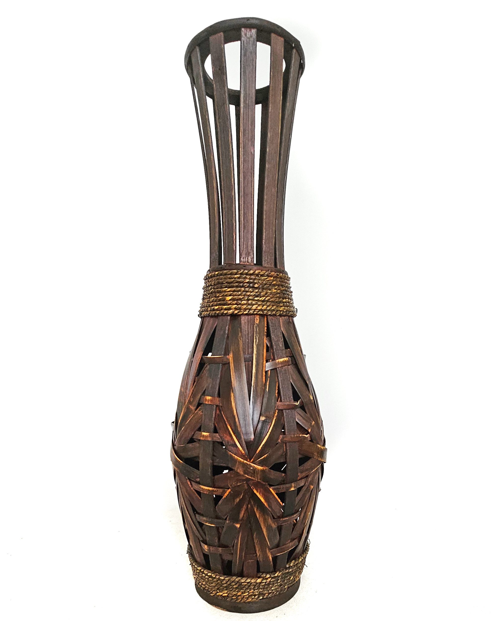 Yudu Bodenvase Bodenvase Blumenvase Pflanztopf Bambus Design handgearbeitet günstig online kaufen