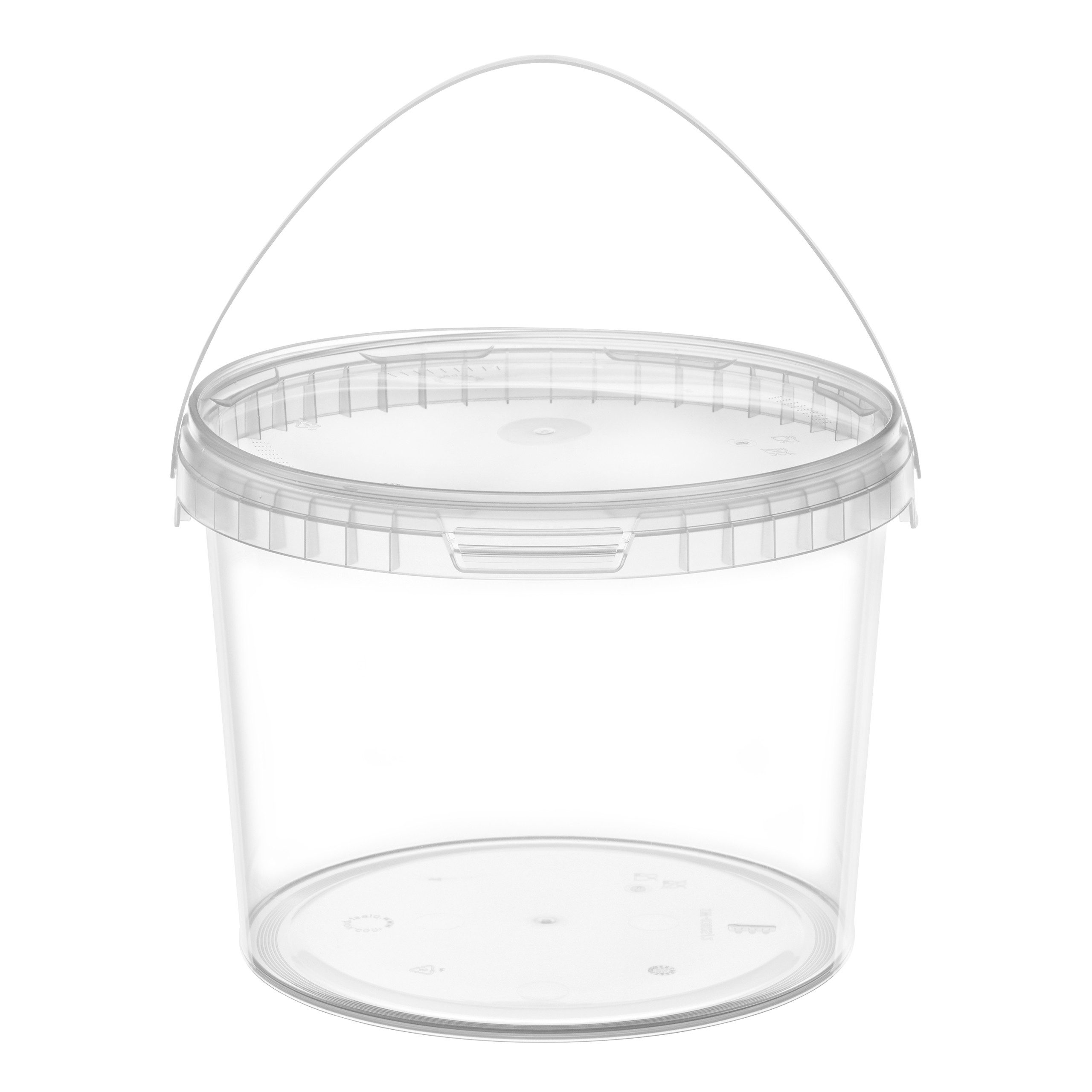 Garronda Putzeimer Eimer mit Deckel 3 L für Lebensmittel und Chemikalien GD-0113, (100-tlg., Set), Transparent