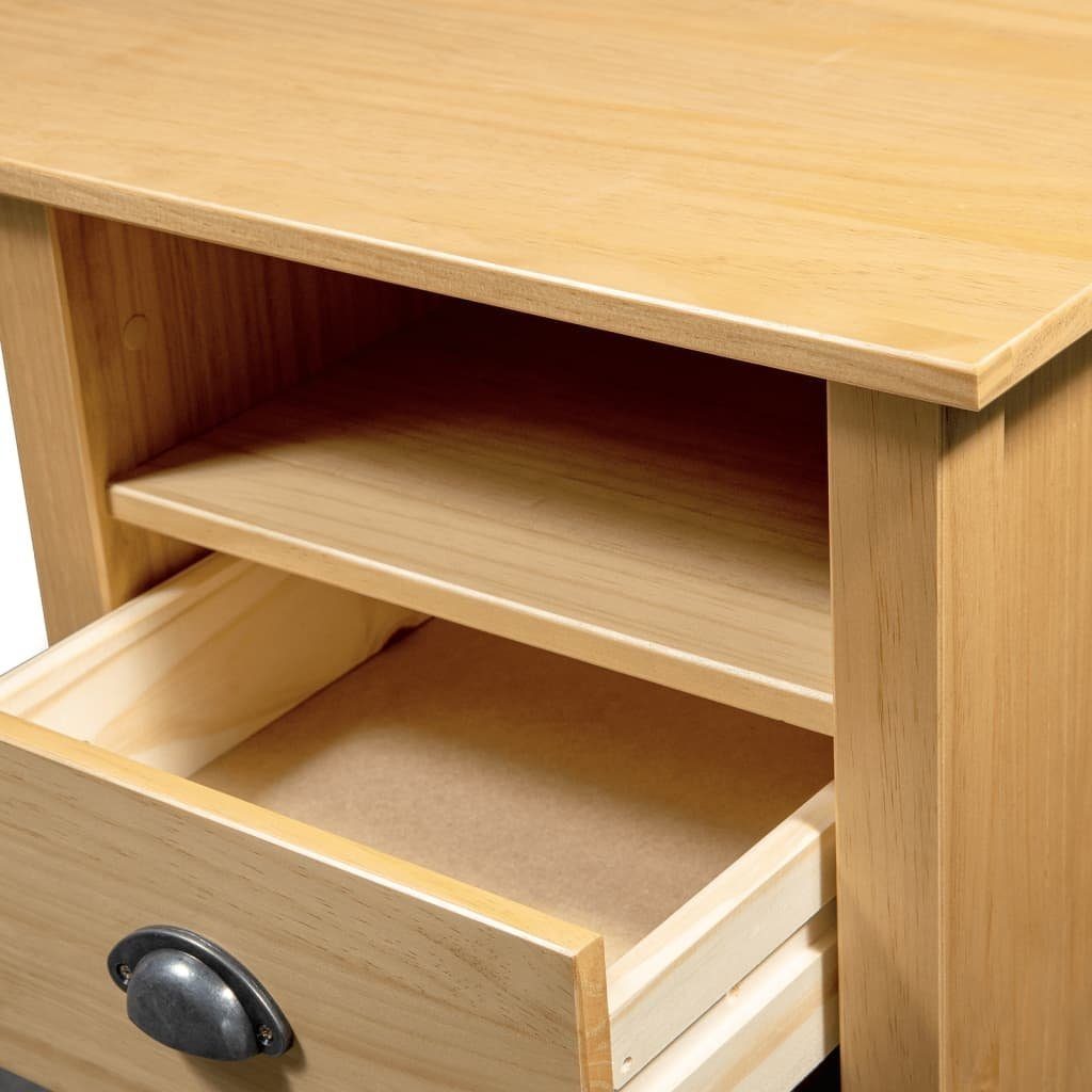 in (LxBxH: Schreibtisch möbelando Kiefer-Massivholz einem 3 Fach Schubladen cm), 3002490 aus 50x120x74 mit und Honigbraun
