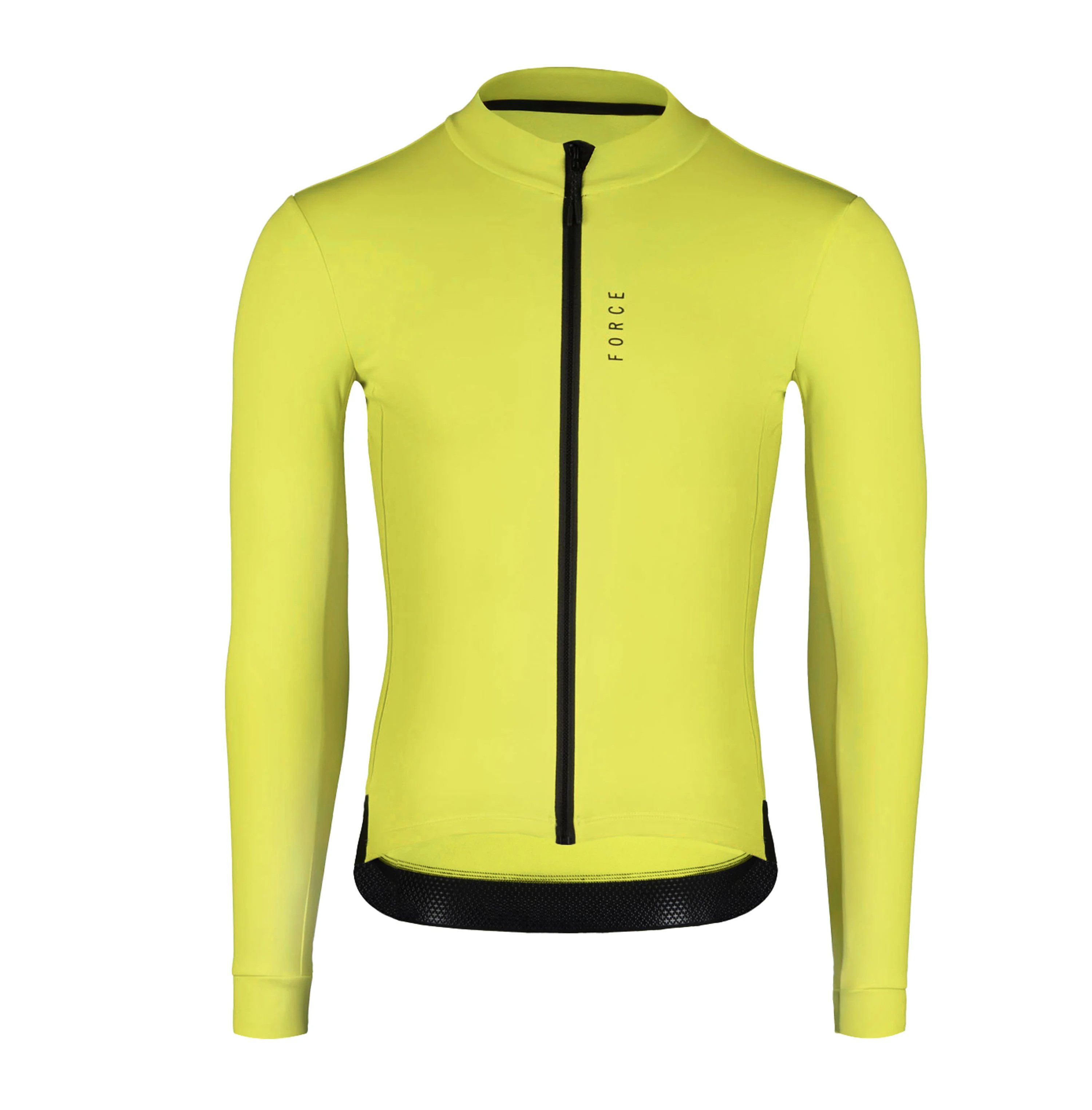 FORCE Radtrikot FORCE Jersey ENDLESS Gelb gefüttert für +5°C bis +15°C