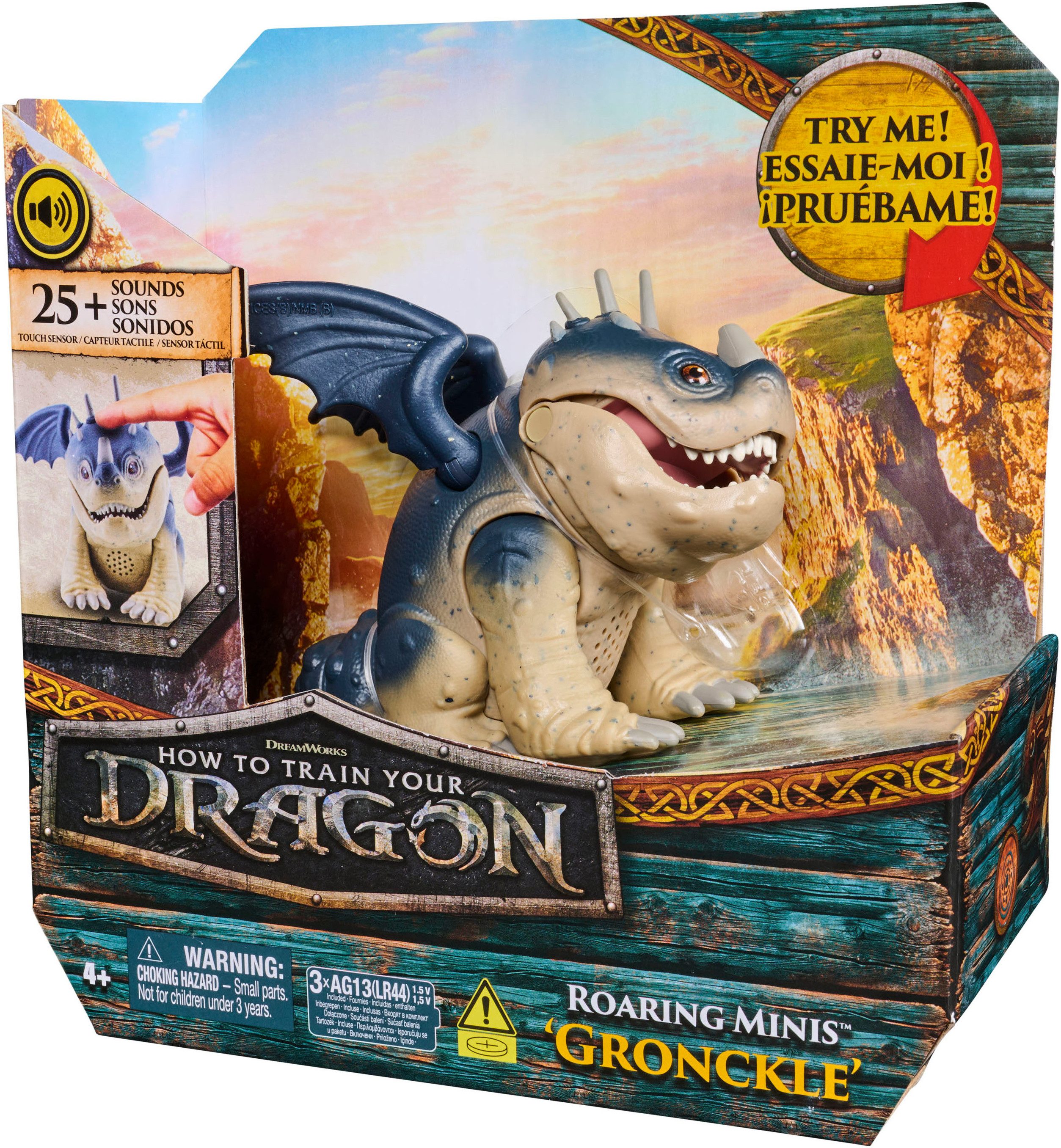 Spin Master Spielfigur Drachenzähmen leicht gemacht, Interaktiver Mini-Drache Fleischklop, mit 25 Soundeffekten