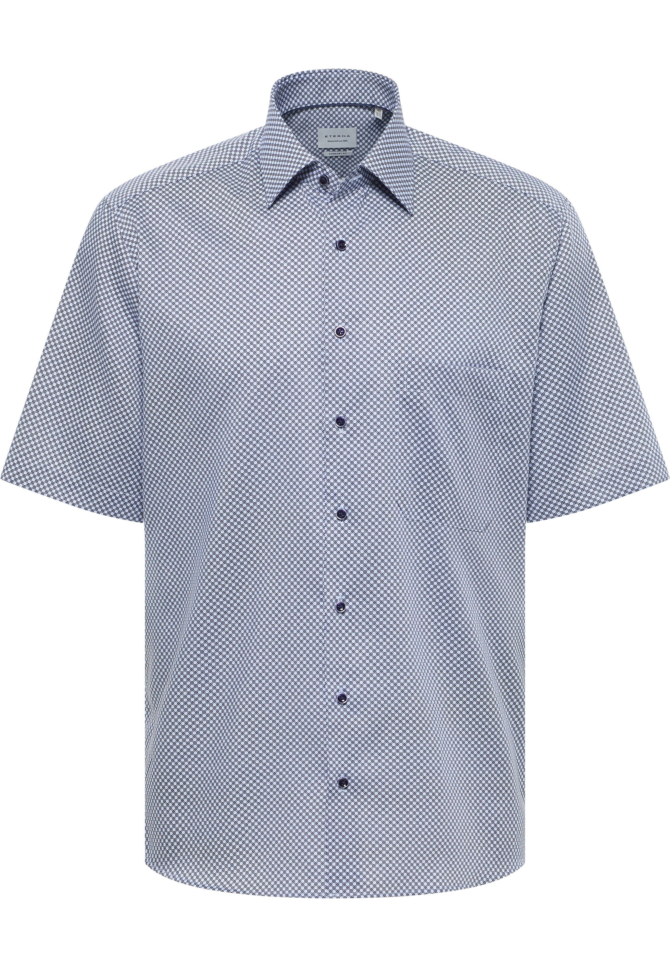 Eterna Businesshemd ETERNA COMFORT FIT Kurzarm Hemd blau print twill 4220-14-K181