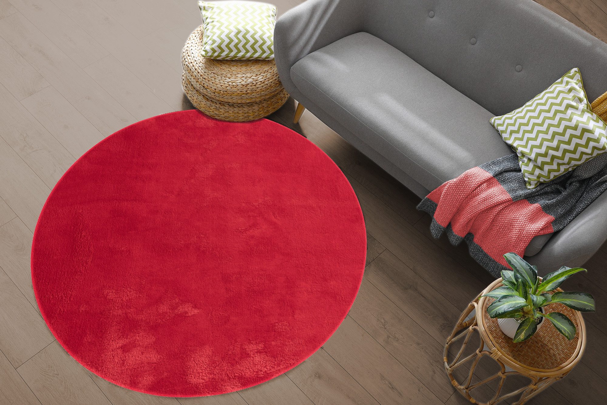 the carpet Teppich Relax round, rund, Höhe: 16 mm, waschbarer Wohnzimmer Teppich modern rutschfest