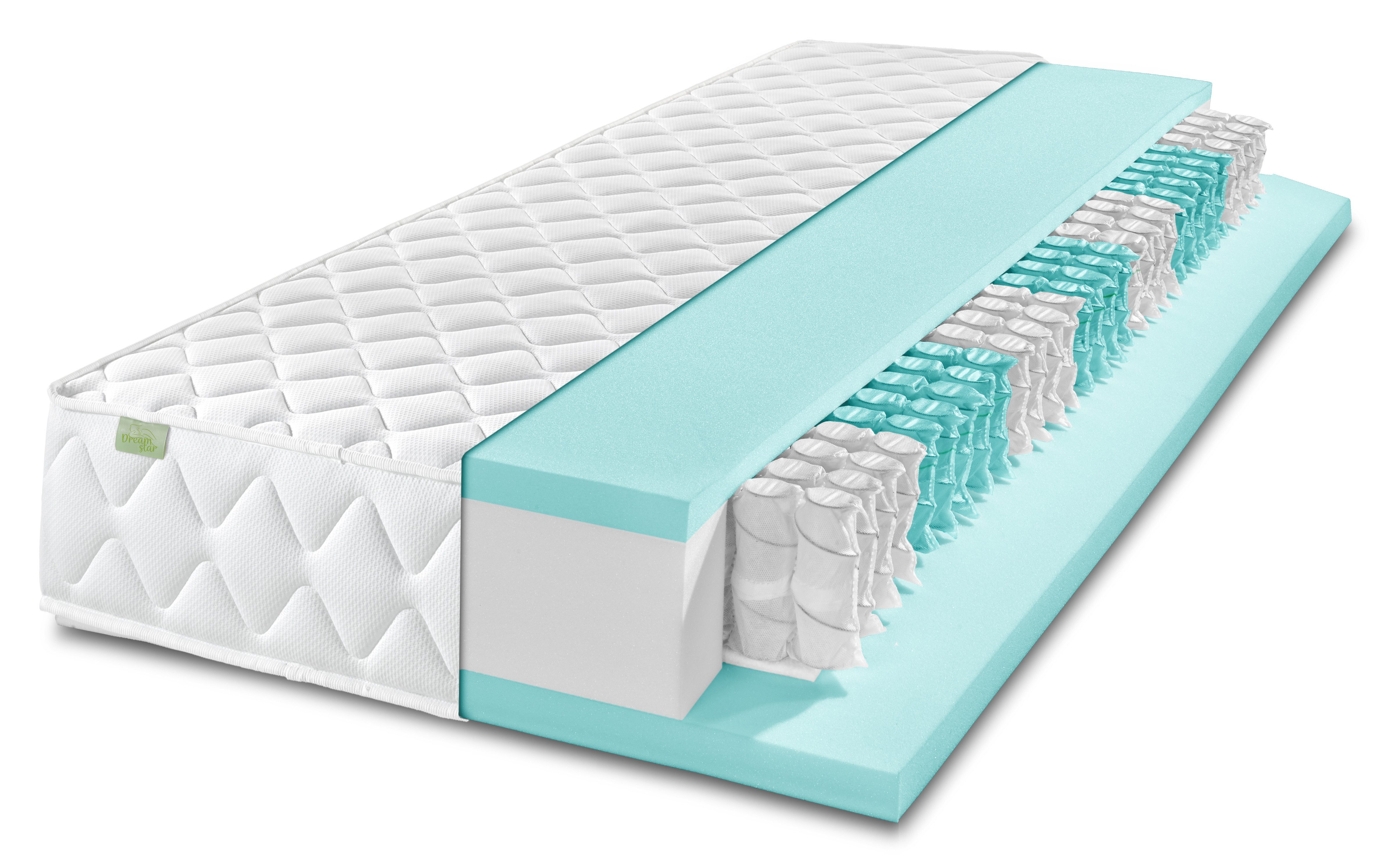 Taschenfederkernmatratze Ergo Flex, 7-Zonen Federkernmatratze, ergonomische Wendematratze H2/H3